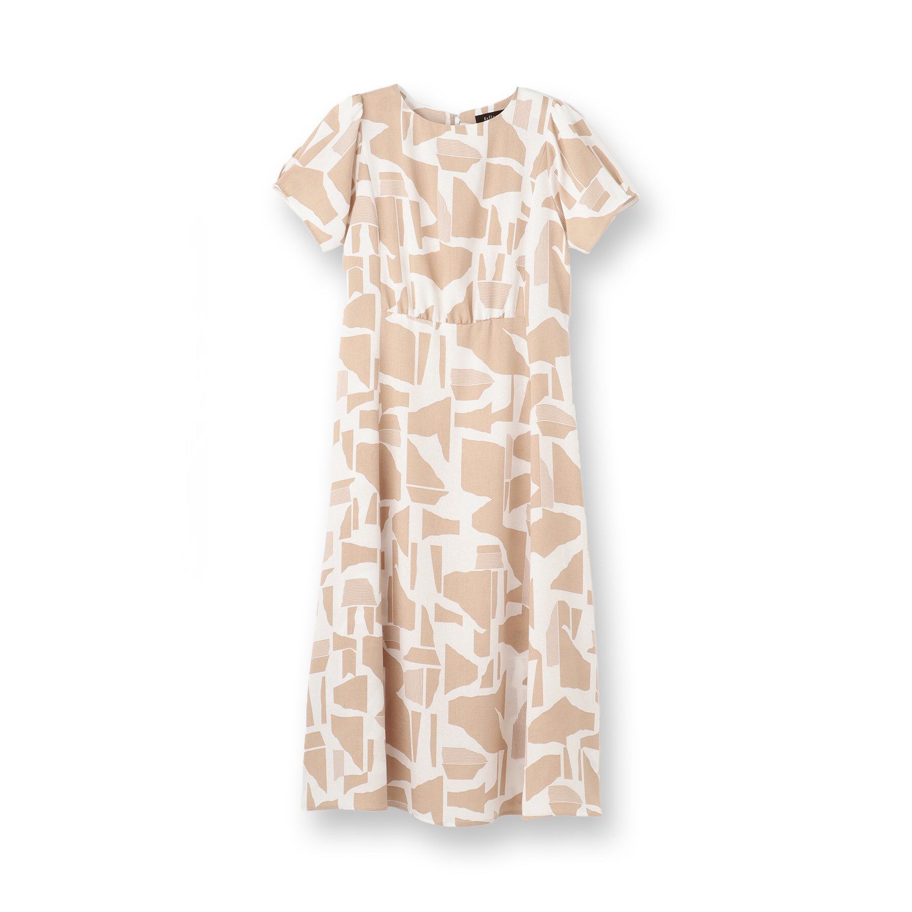 Reflect「【WEB先行カラーあり／マシンウォッシュ可】幾何モチーフプリントワンピース」|ワンピース|