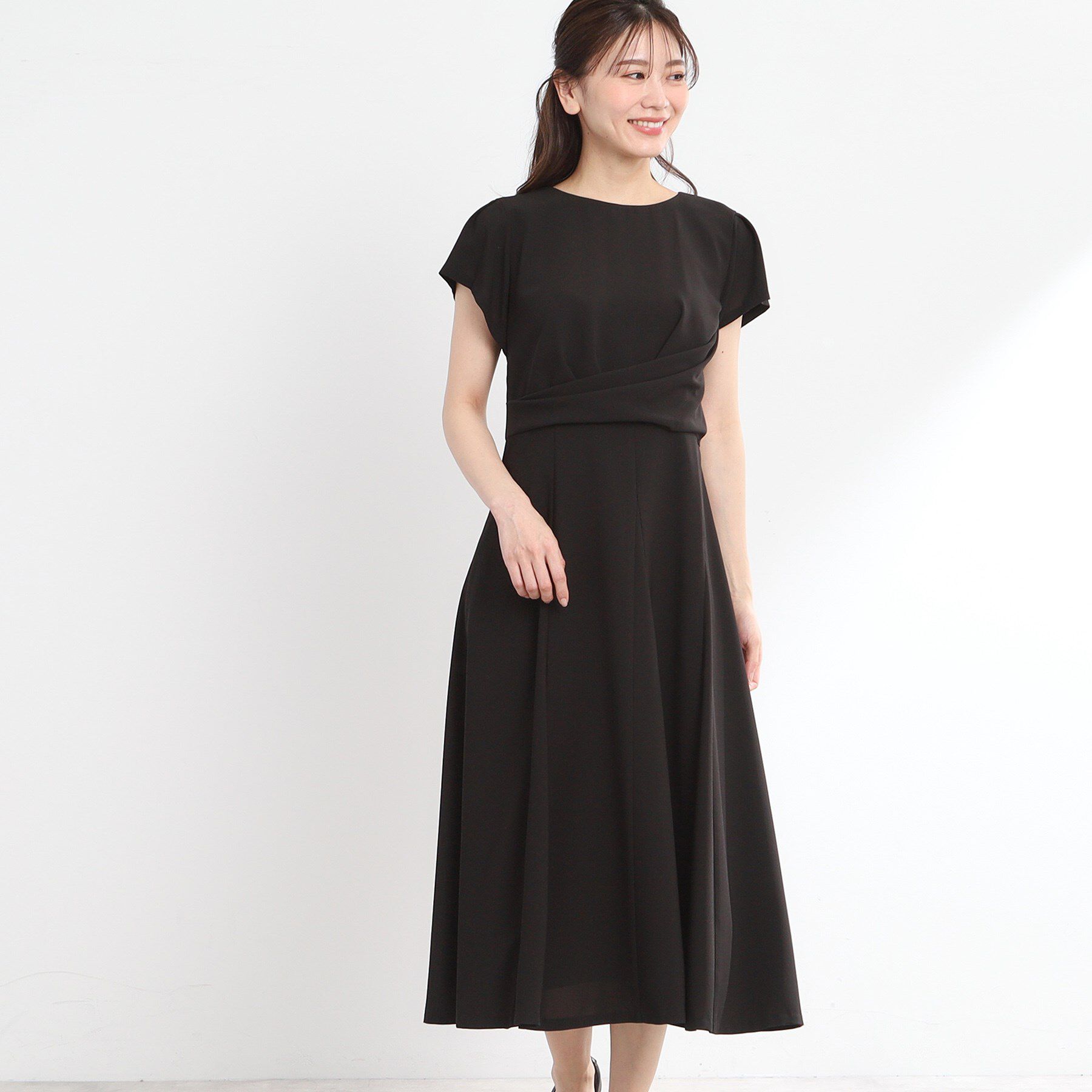 Reflect「【R‐QUALITY／手洗い可】ドレープシルエットワンピース」|ワンピース|ブラック(019)