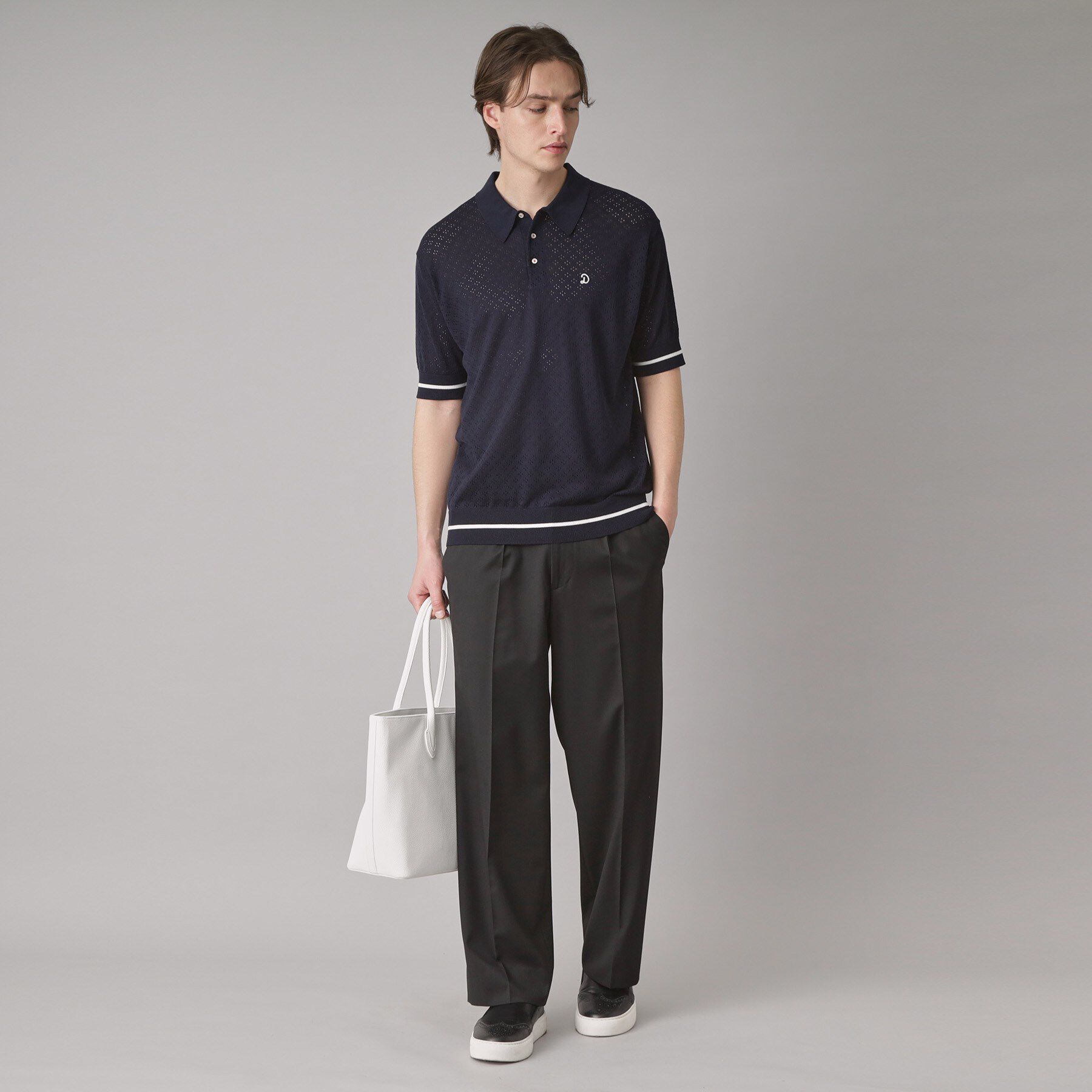 DRESSTERIOR「レースジャカード ニットポロ」|ポロシャツ|