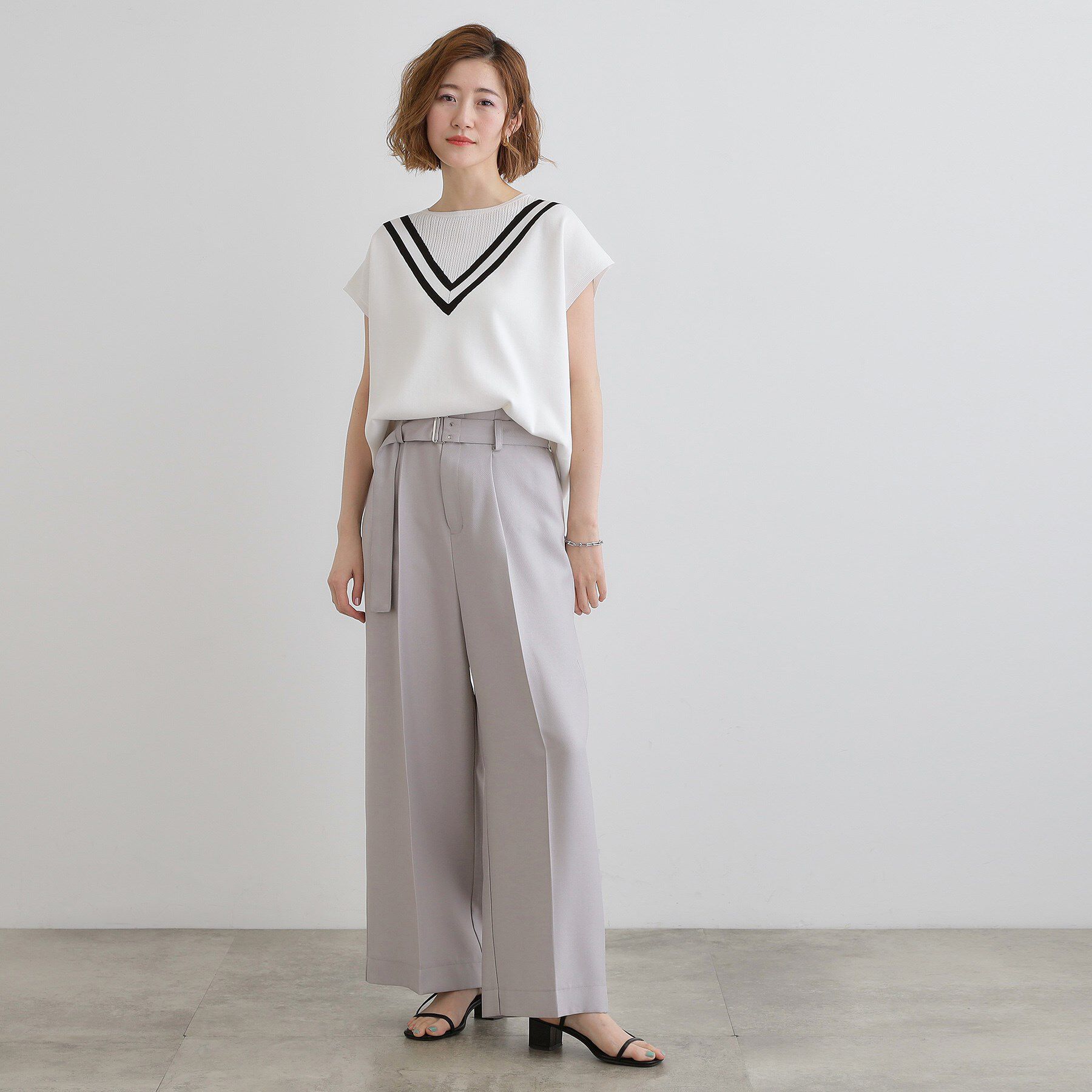 grove「デニムライクベルト付きワイドパンツ」|その他|