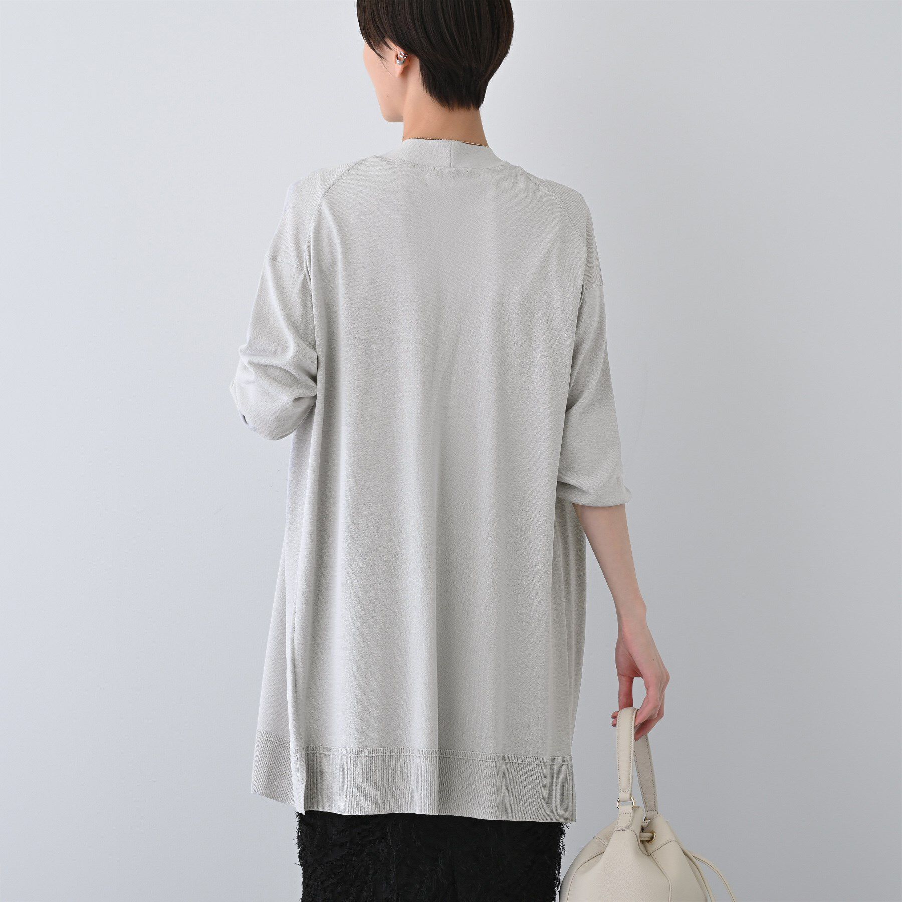 INDIVI「【洗える／肌触り◎】ミニマムデザイン ニットカーディガン」|カーディガン|