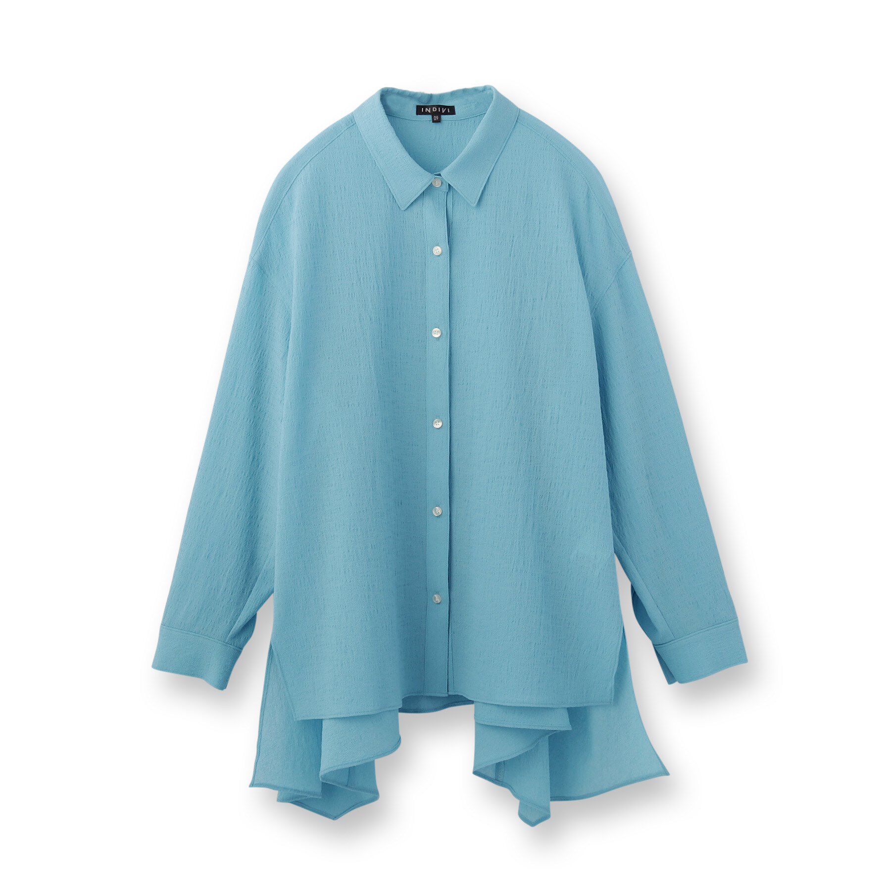 INDIVI「【洗える／凹凸素材】ハンカチーフヘム エアリーブラウス」|シャツ・ブラウス|