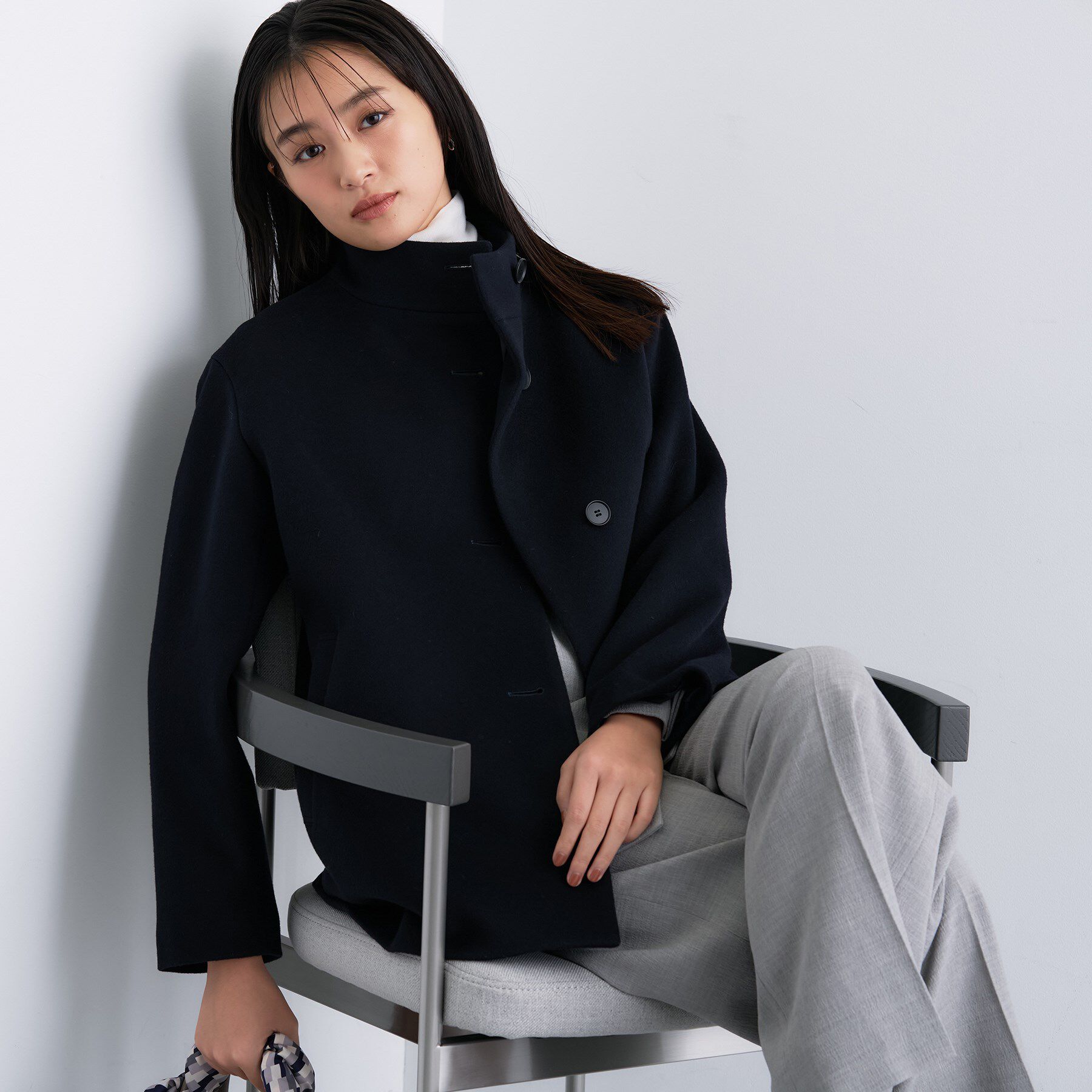 INDIVI「【日本製／ミドル丈】スタンドカラーミドルコート」|その他|