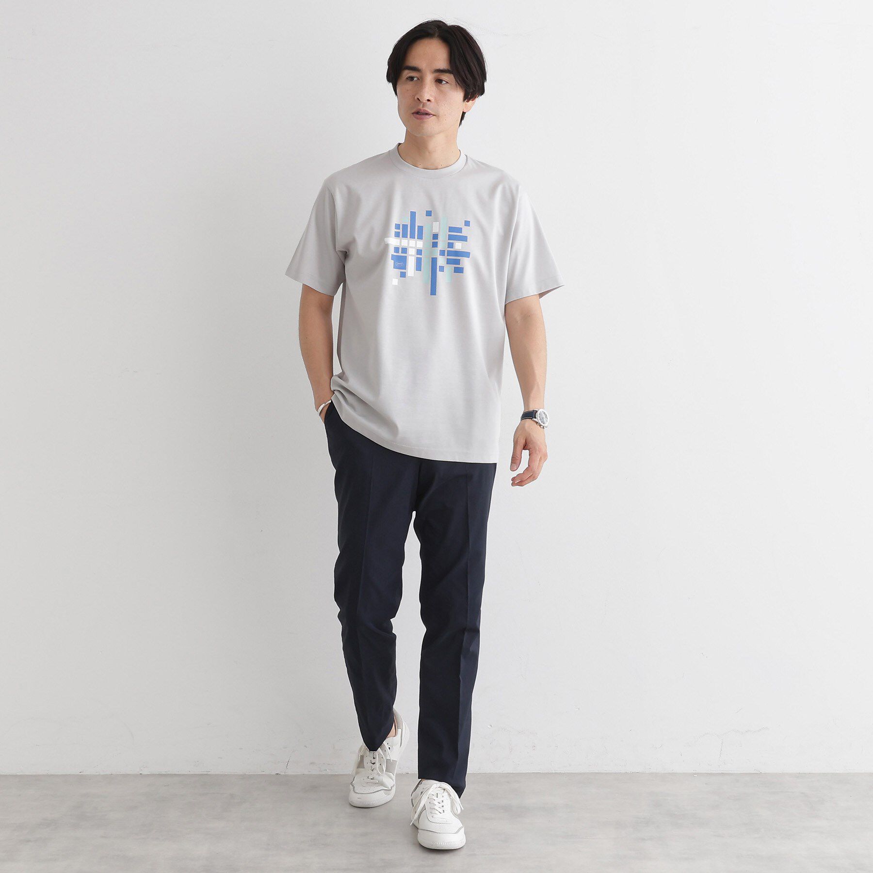TAKEO KIKUCHI「モザイクロゴ ポンチTシャツ」|Tシャツ・カットソー|