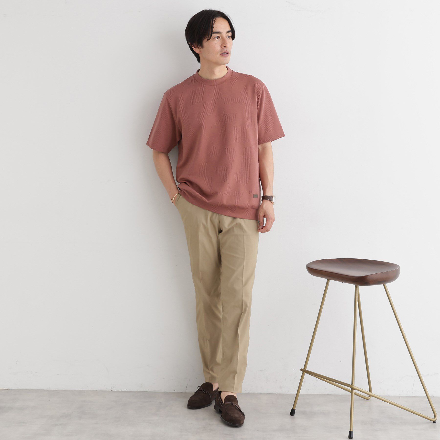 TAKEO KIKUCHI「【尾州ファブリック】 スライドパズル柄 ポンチ プルオーバー」|Tシャツ・カットソー|