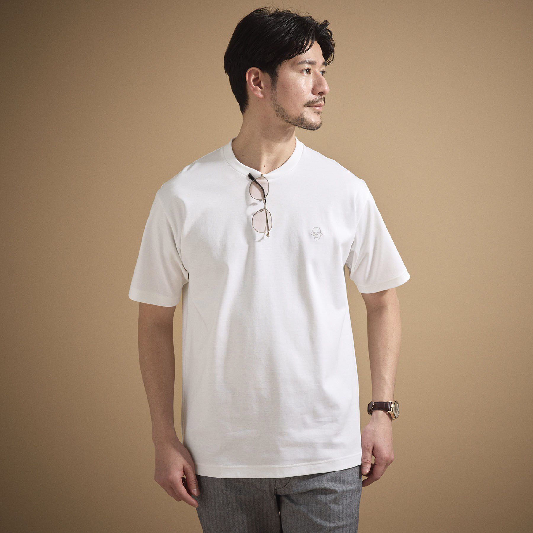 TAKEO KIKUCHI「ワンストローク刺繍 半袖 Tシャツ」|Tシャツ・カットソー|