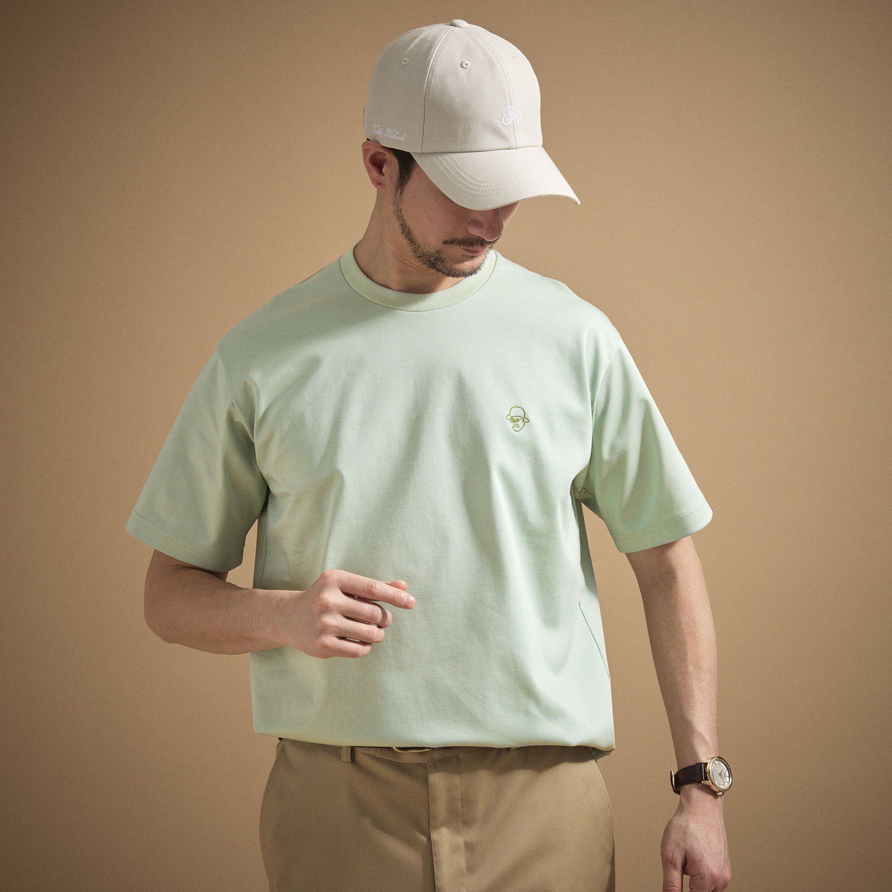 TAKEO KIKUCHI「ワンストローク刺繍 半袖 Tシャツ」|Tシャツ・カットソー|ミントグリーン(02
