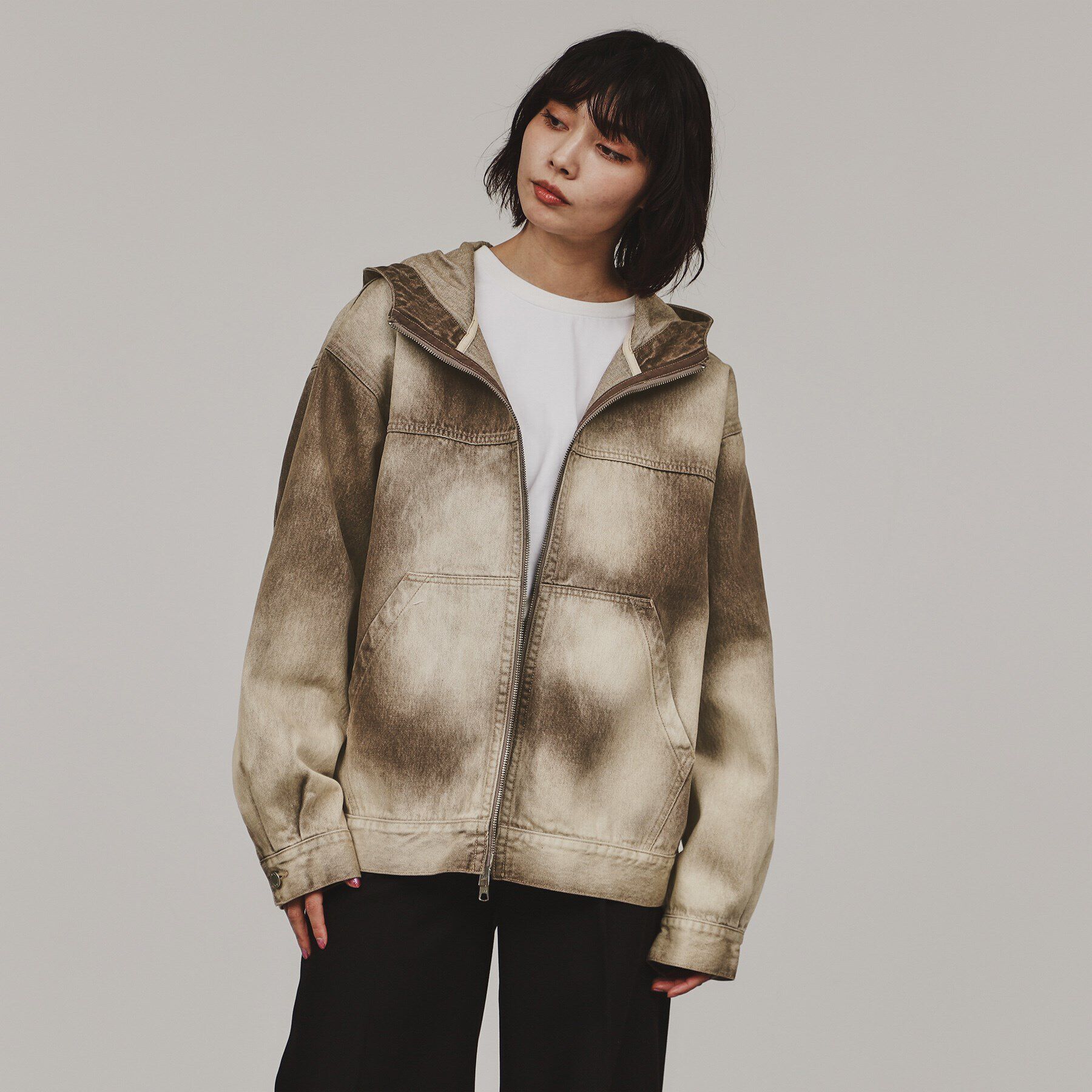 tk.TAKEO KIKUCHI「【セットアップ対応】フーデットデニムブルゾン」|デニムジャケット|