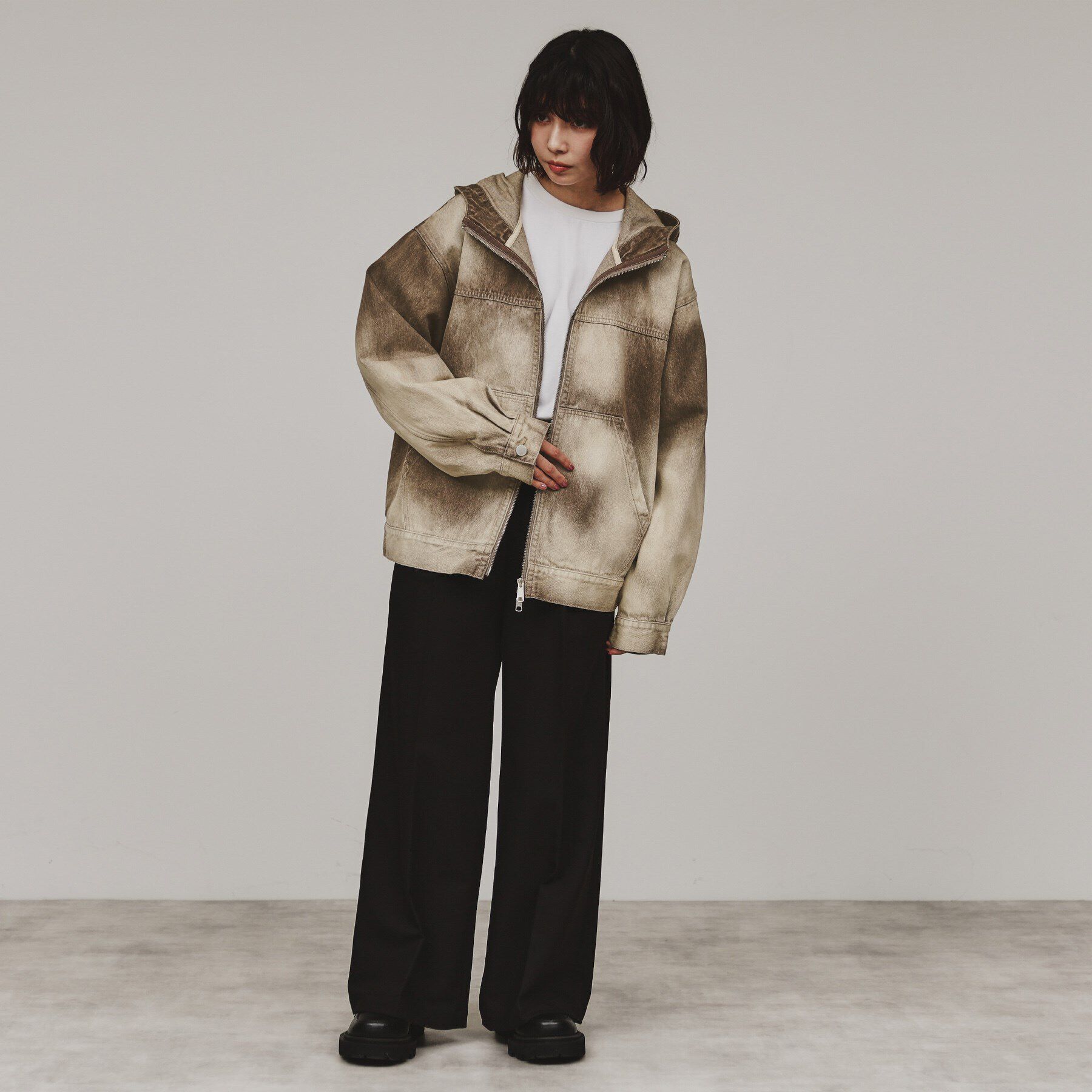 tk.TAKEO KIKUCHI「【セットアップ対応】フーデットデニムブルゾン」|デニムジャケット|