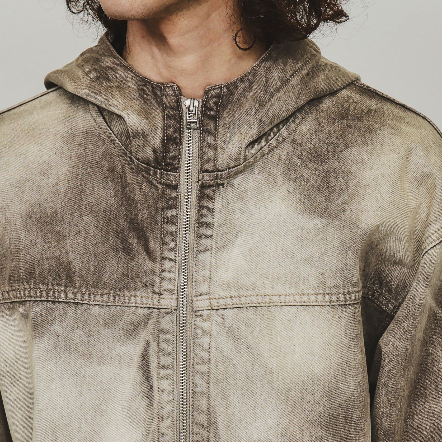 tk.TAKEO KIKUCHI「【セットアップ対応】フーデットデニムブルゾン」|ブルゾン・スタジャン|