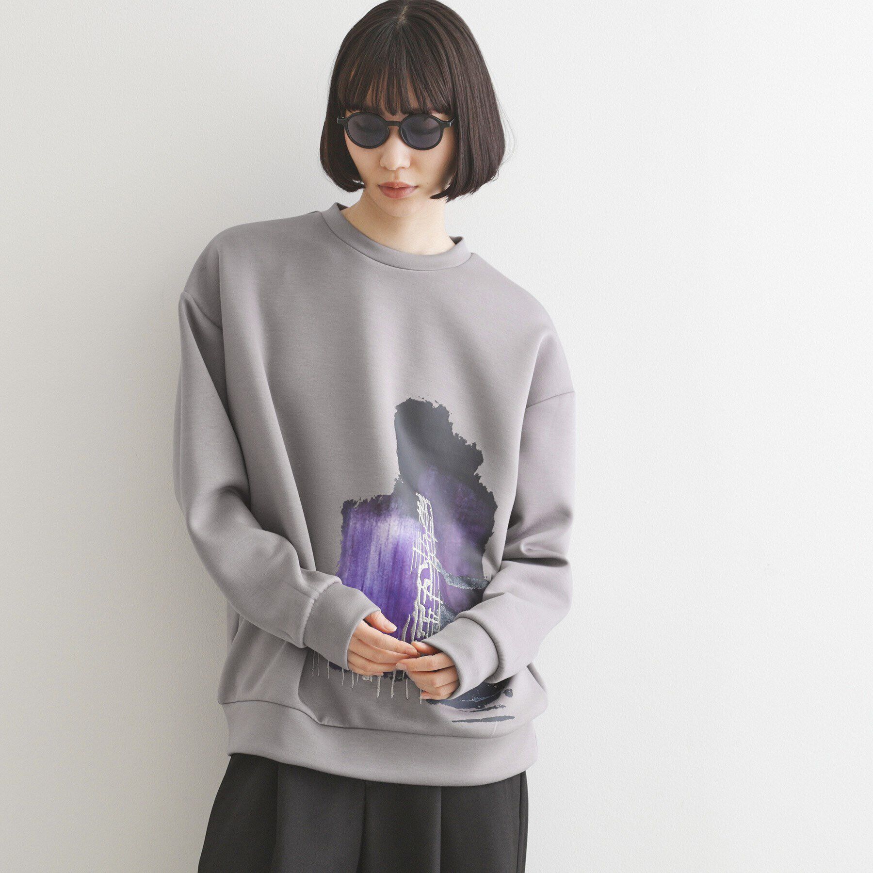 tk.TAKEO KIKUCHI「アブストラクトエンブロカットソー」|Tシャツ・カットソー|ライトグレー(011