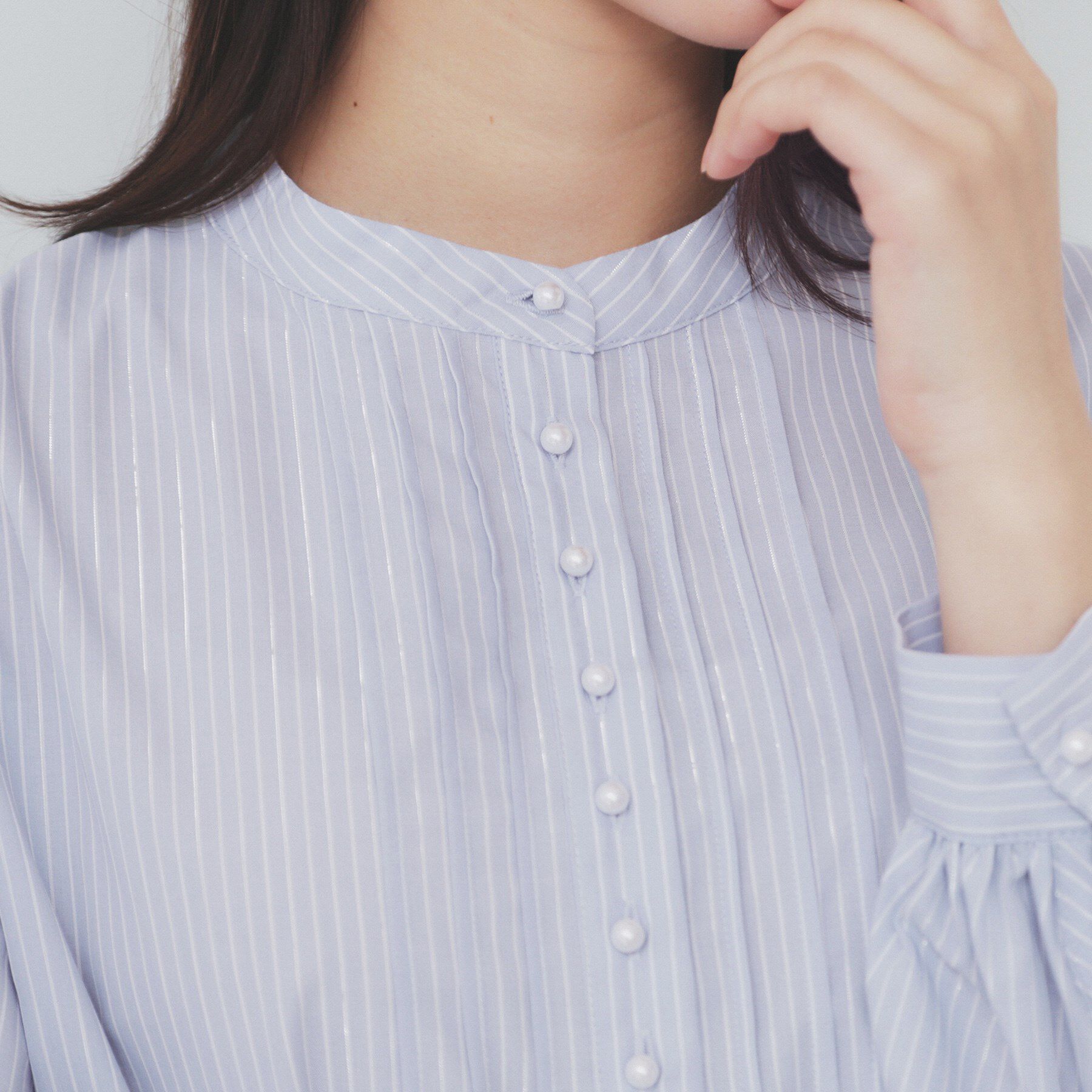 index「《6color》ラメラインバンドカラーシャツ【洗濯機洗い可/イージーアイロン/防シワ】」|シャツ・ブラウス|