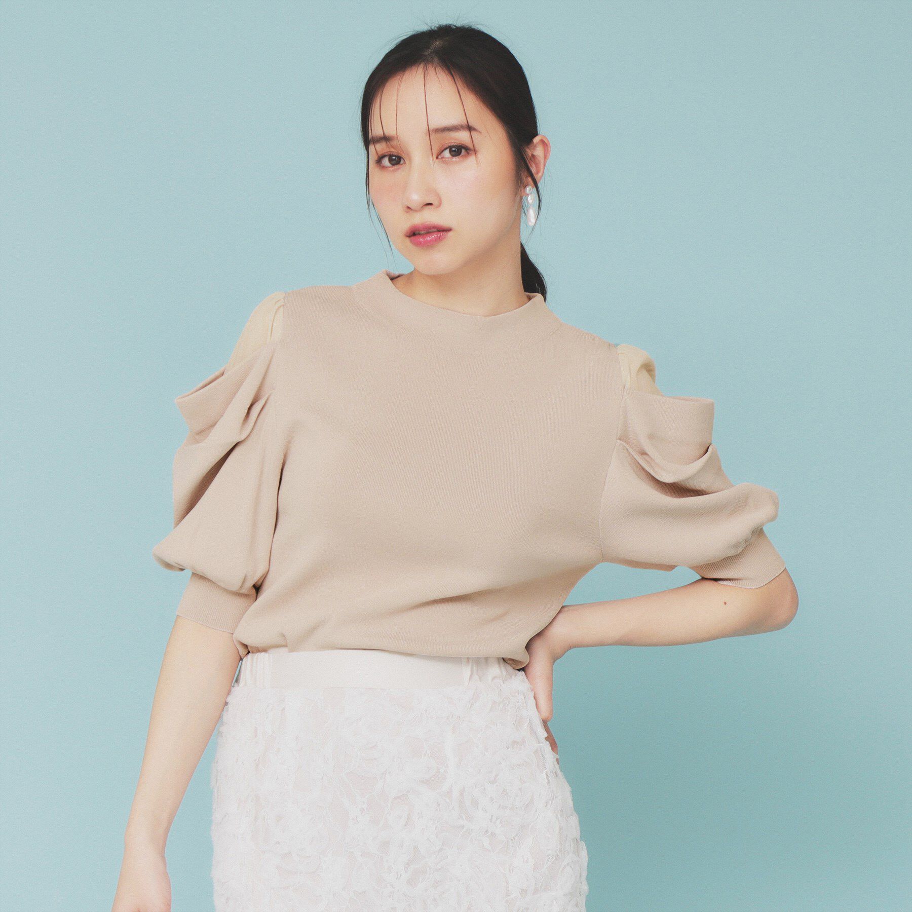 index「シアーレイヤードスリーブニット【洗濯機洗い可】」|ニット・セーター|