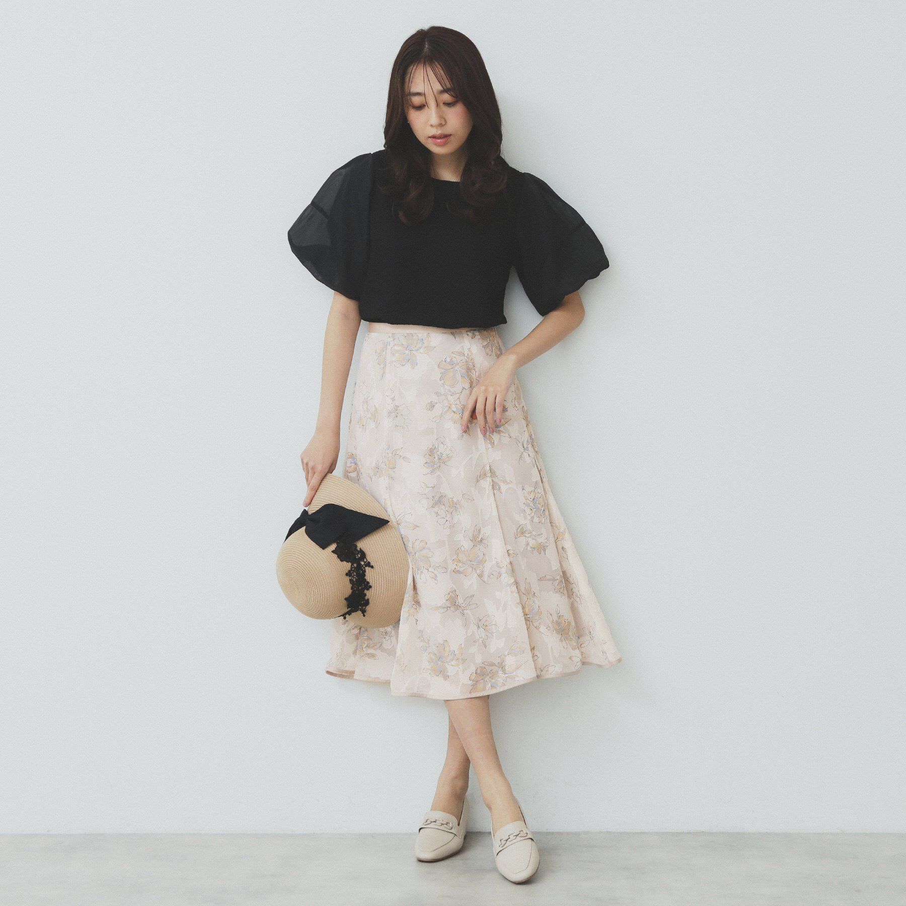 index「花柄マーメイドフレアスカート【洗濯機洗い可】」|スカート|