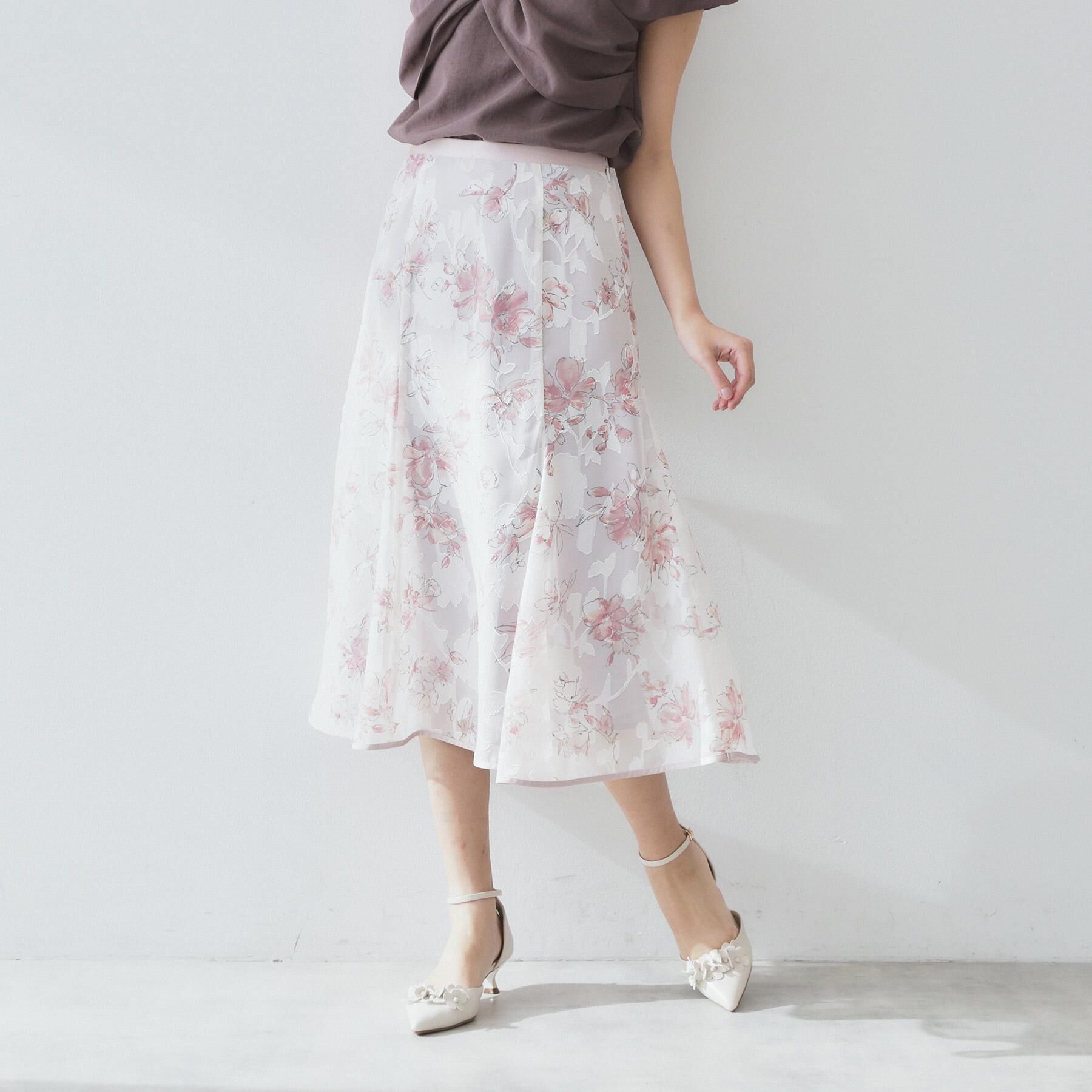 index「花柄マーメイドフレアスカート【洗濯機洗い可】」|スカート|