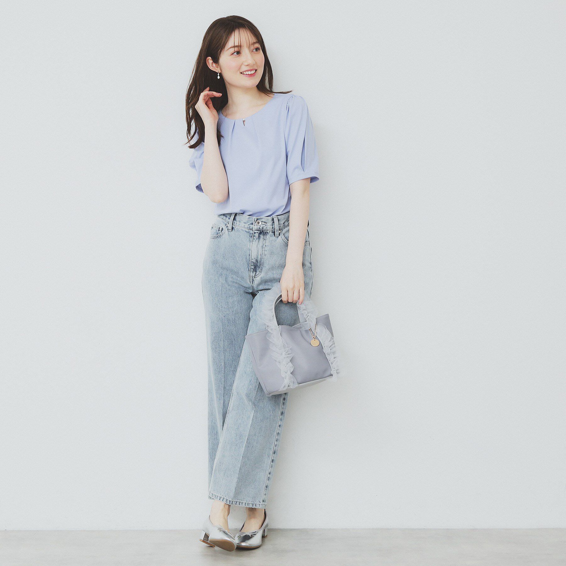 index「フロントパール調タックパフトップス【UV/接触冷感/洗濯機洗い可】」|Tシャツ・カットソー|