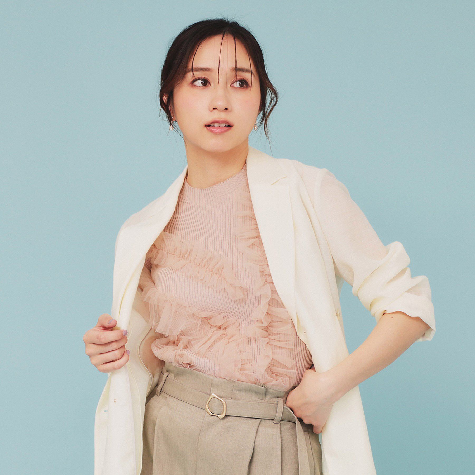 index「ランダムチュールフリルノースリブニット【洗濯機洗い可】」|ニット・セーター|