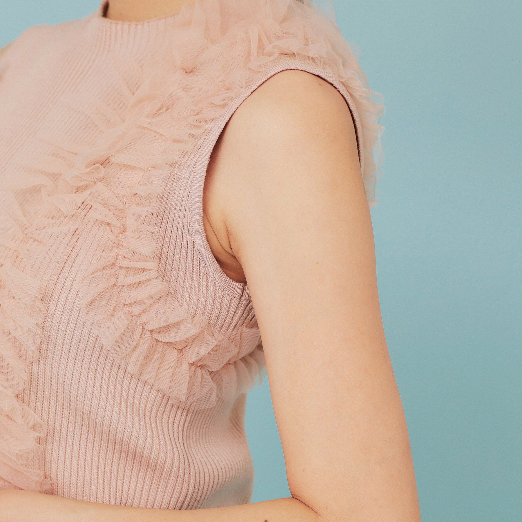 index「ランダムチュールフリルノースリブニット【洗濯機洗い可】」|ニット・セーター|