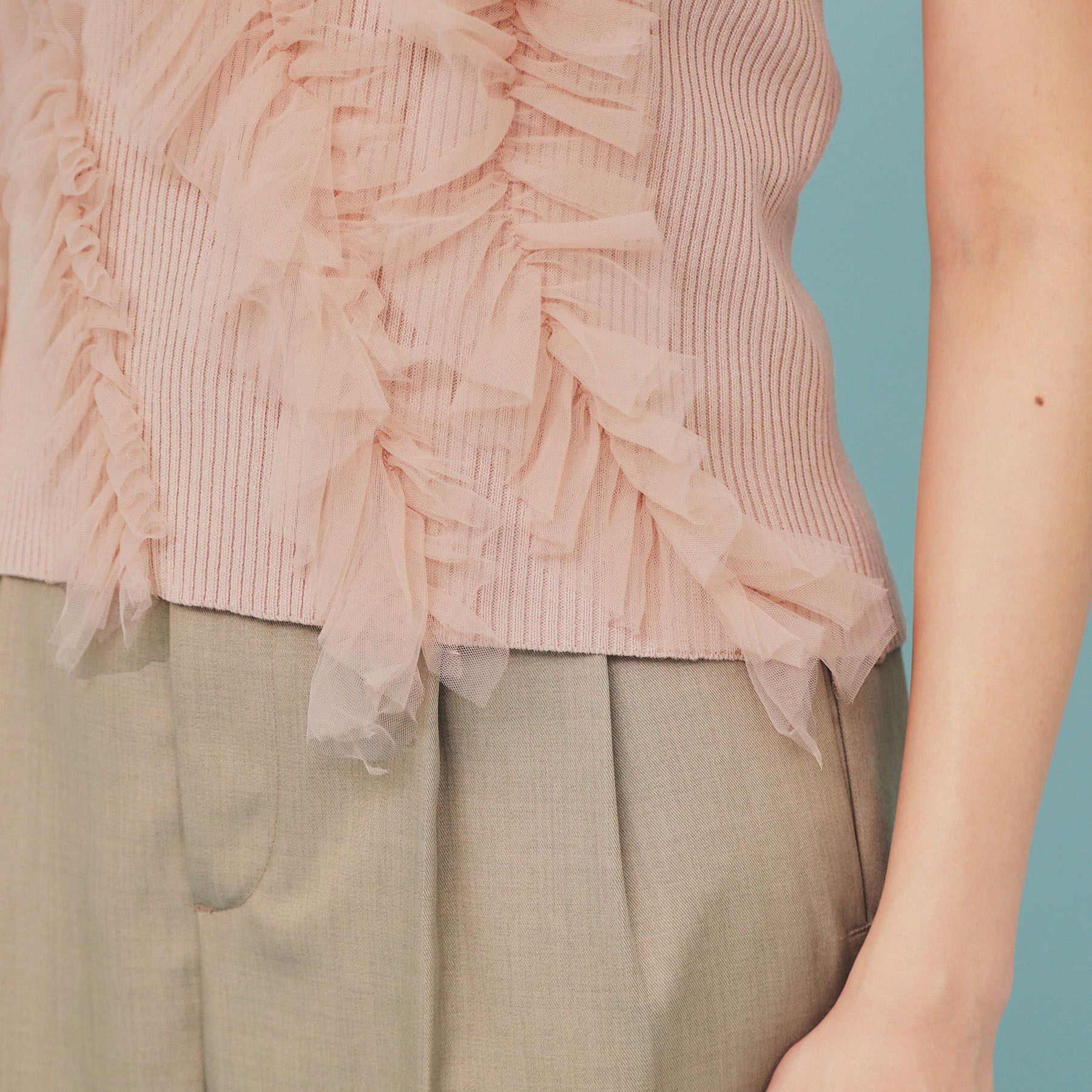 index「ランダムチュールフリルノースリブニット【洗濯機洗い可】」|ニット・セーター|