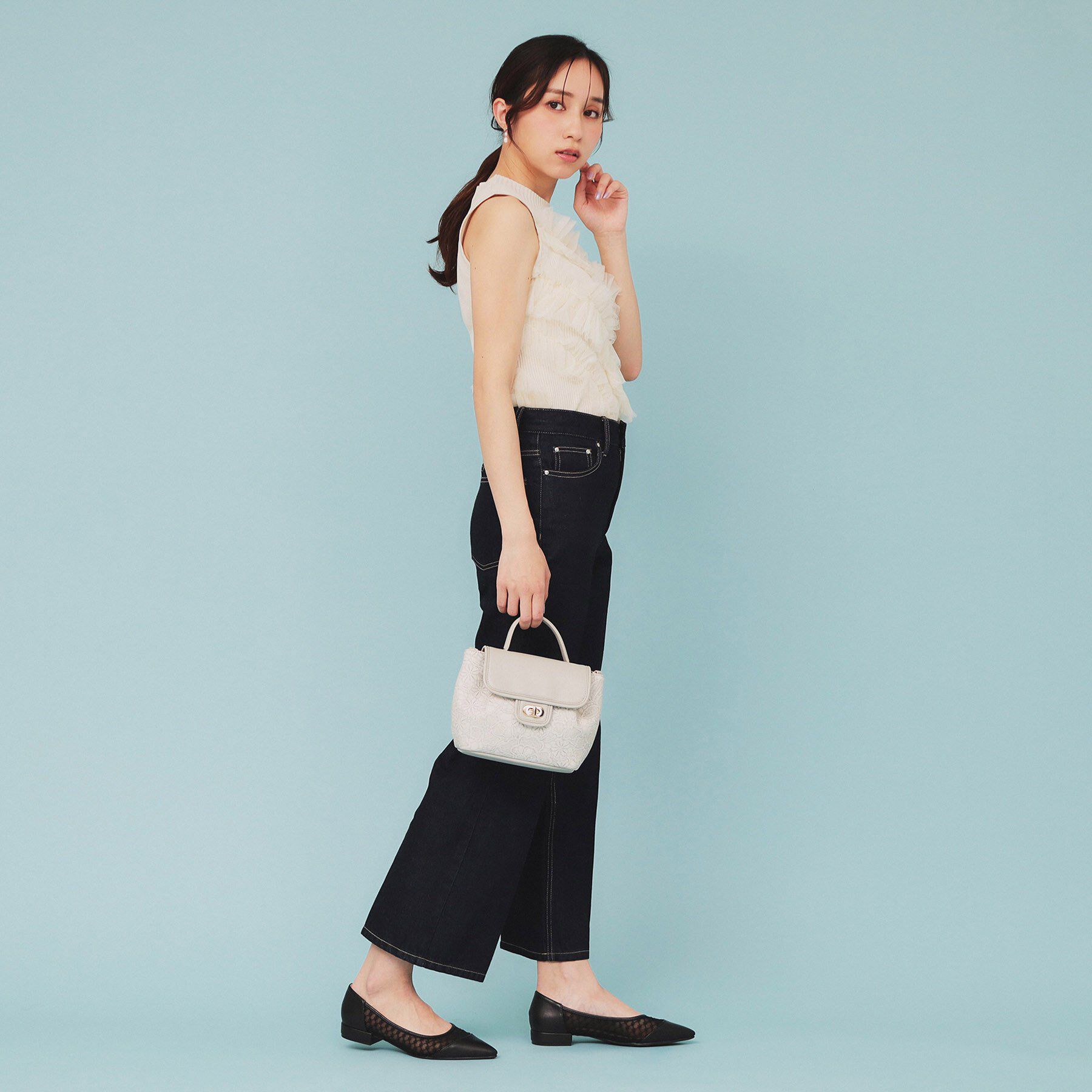 index「ランダムチュールフリルノースリブニット【洗濯機洗い可】」|ニット・セーター|