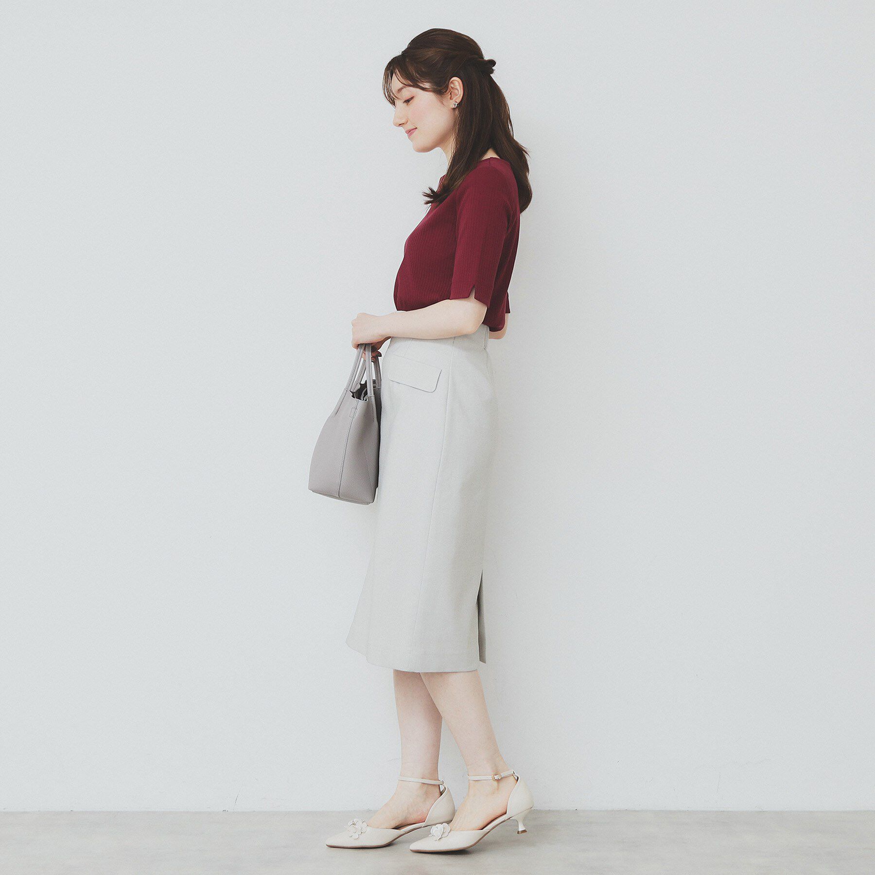 index「《7色展開/XS-LLサイズ》ボートネックリブトップス【UV/洗濯機洗い可】」|Tシャツ・カットソー|