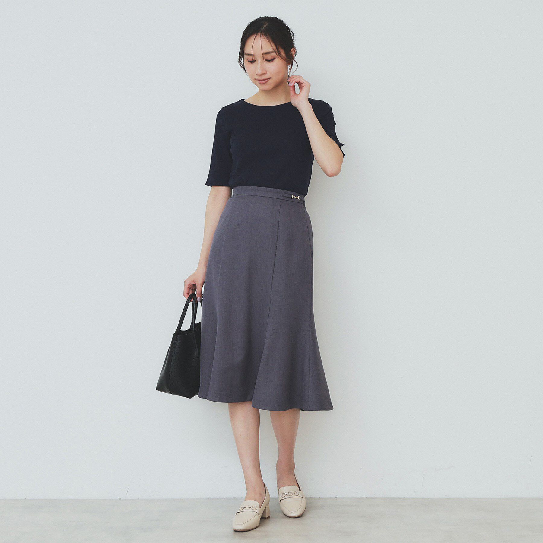 index「《7色展開/XS-LLサイズ》ボートネックリブトップス【UV/洗濯機洗い可】」|Tシャツ・カットソー|