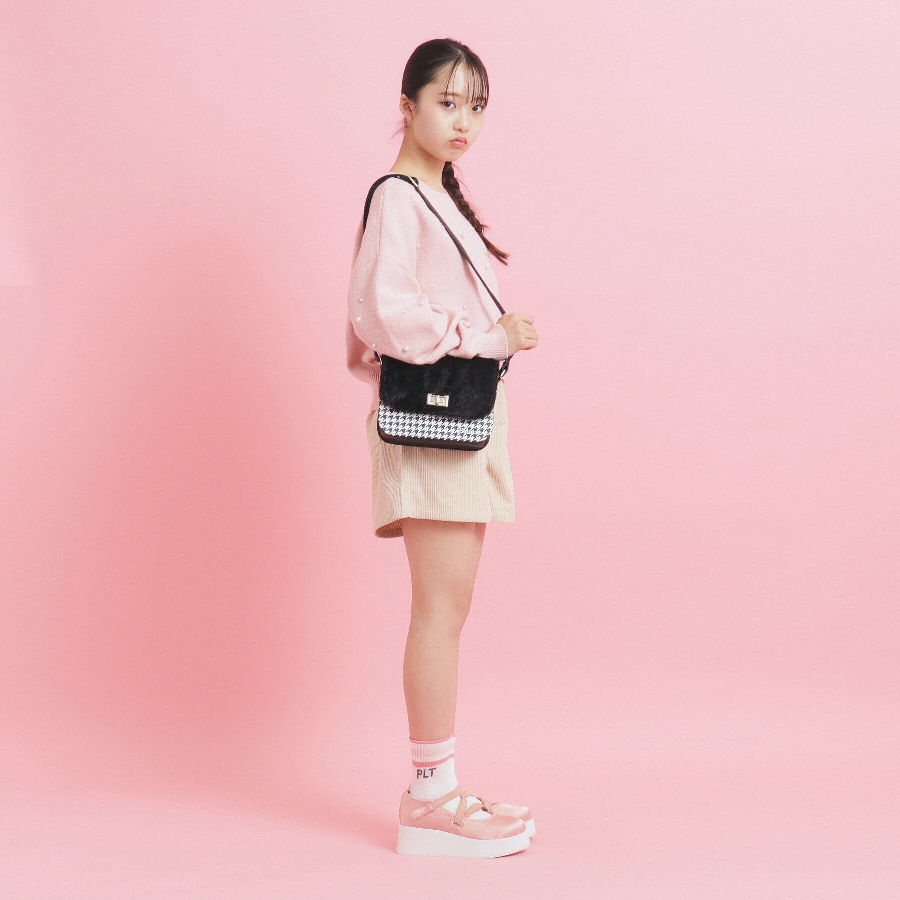 PINK-latte「ファー千鳥ショルダー」|ショルダー・メッセンジャー|
