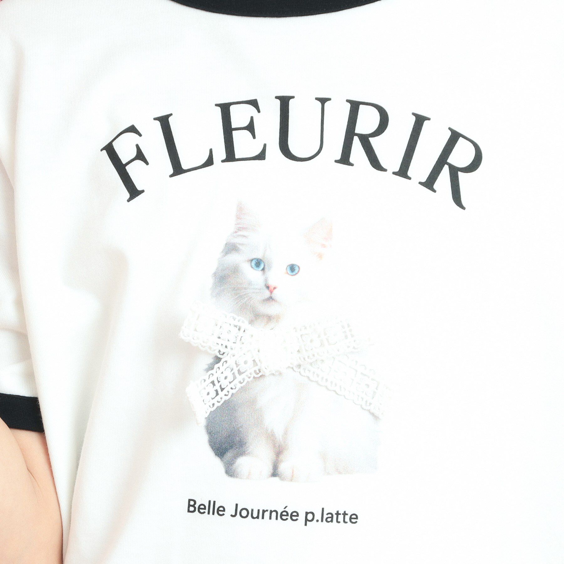 PINK-latte「フォトネコリンガーTシャツ」|Tシャツ・カットソー|