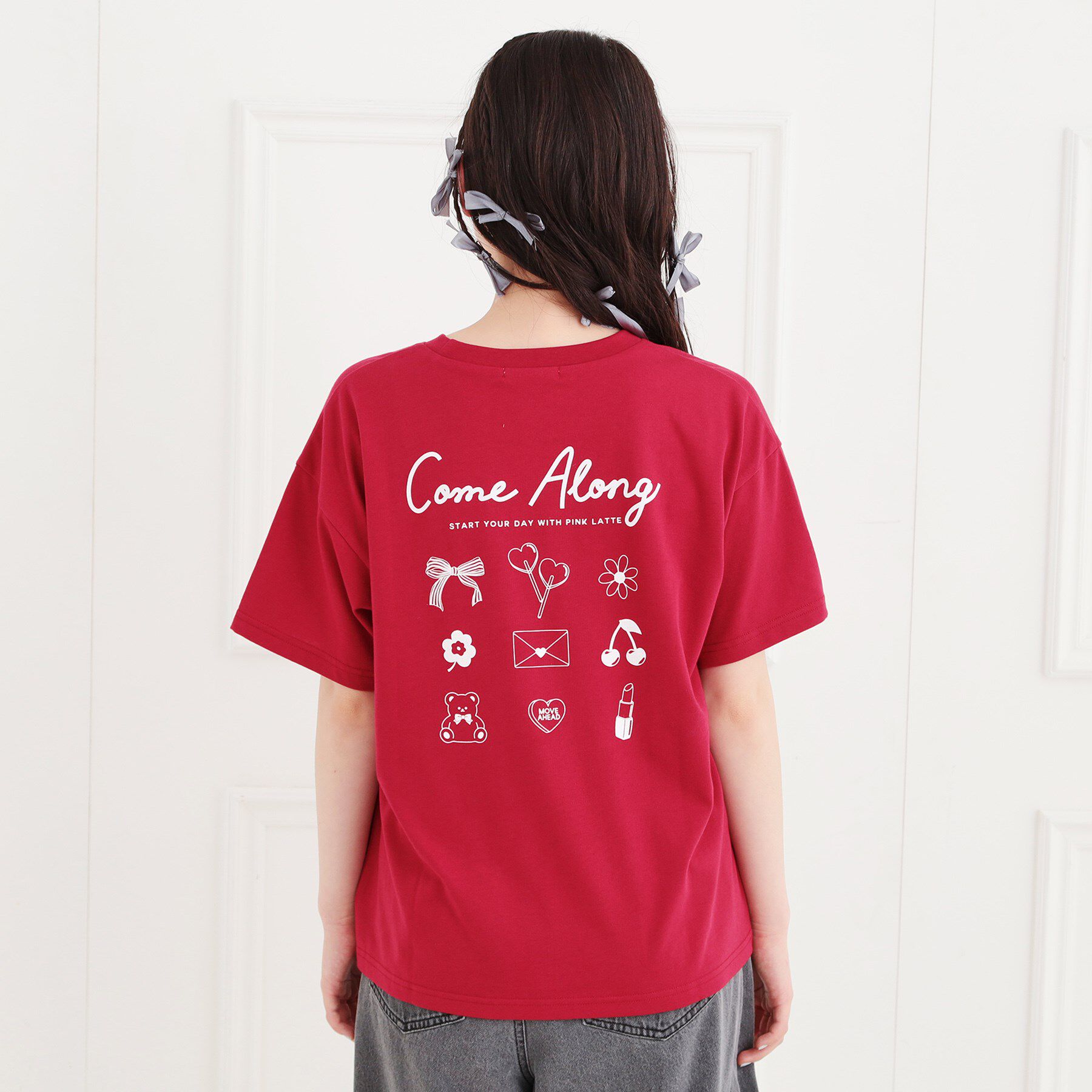 PINK-latte「バックプリントTシャツ」|Tシャツ・カットソー|