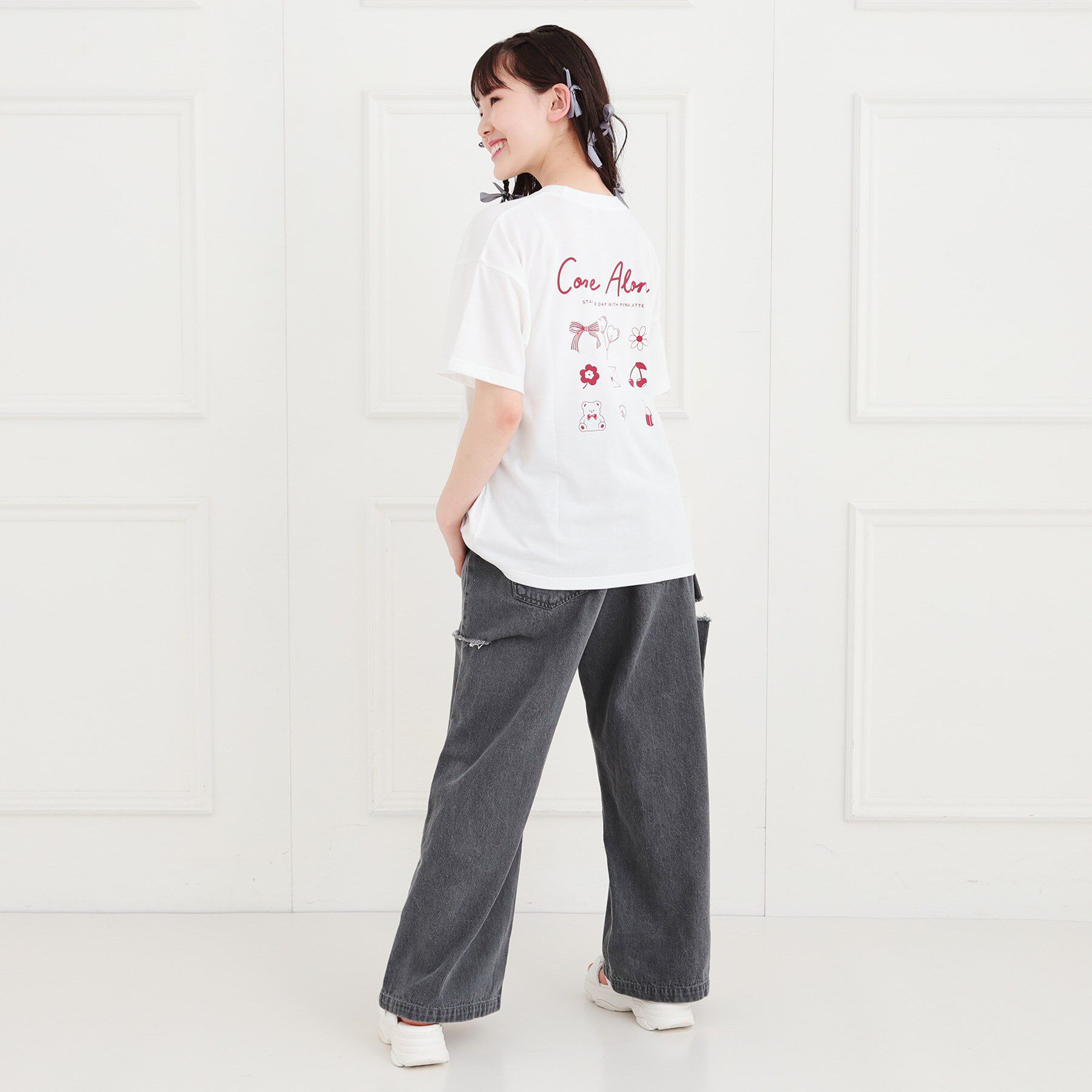 PINK-latte「バックプリントTシャツ」|Tシャツ・カットソー|