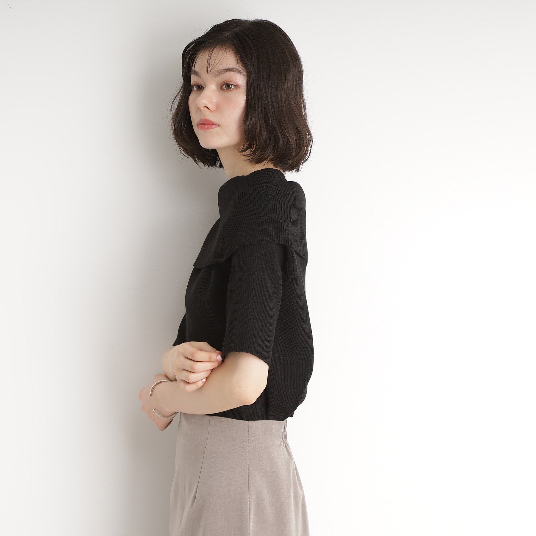 THE SHOP TK「オフショルダーニット【洗濯機OK】」|ニット・セーター|