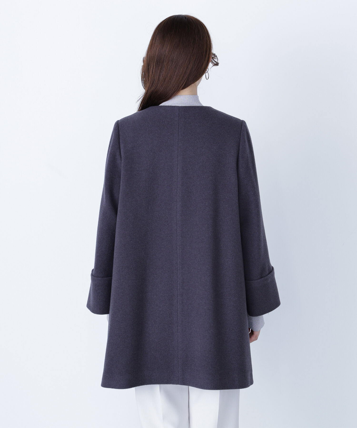  「ノーカラーミドルコート」|ブルゾン・スタジャン|