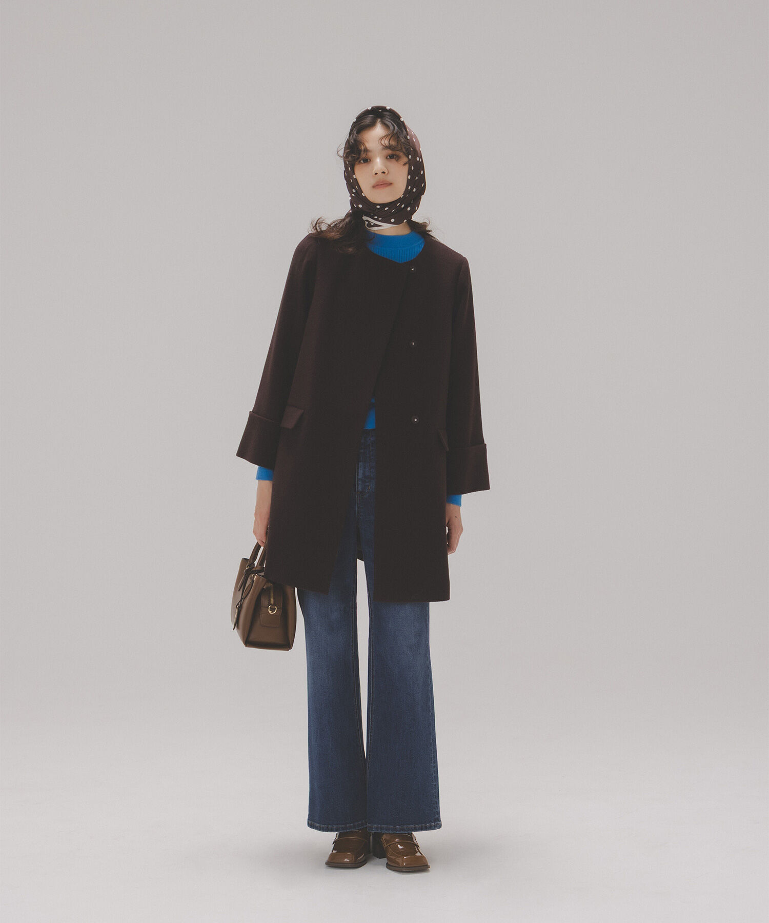  「ノーカラーミドルコート」|ブルゾン・スタジャン|