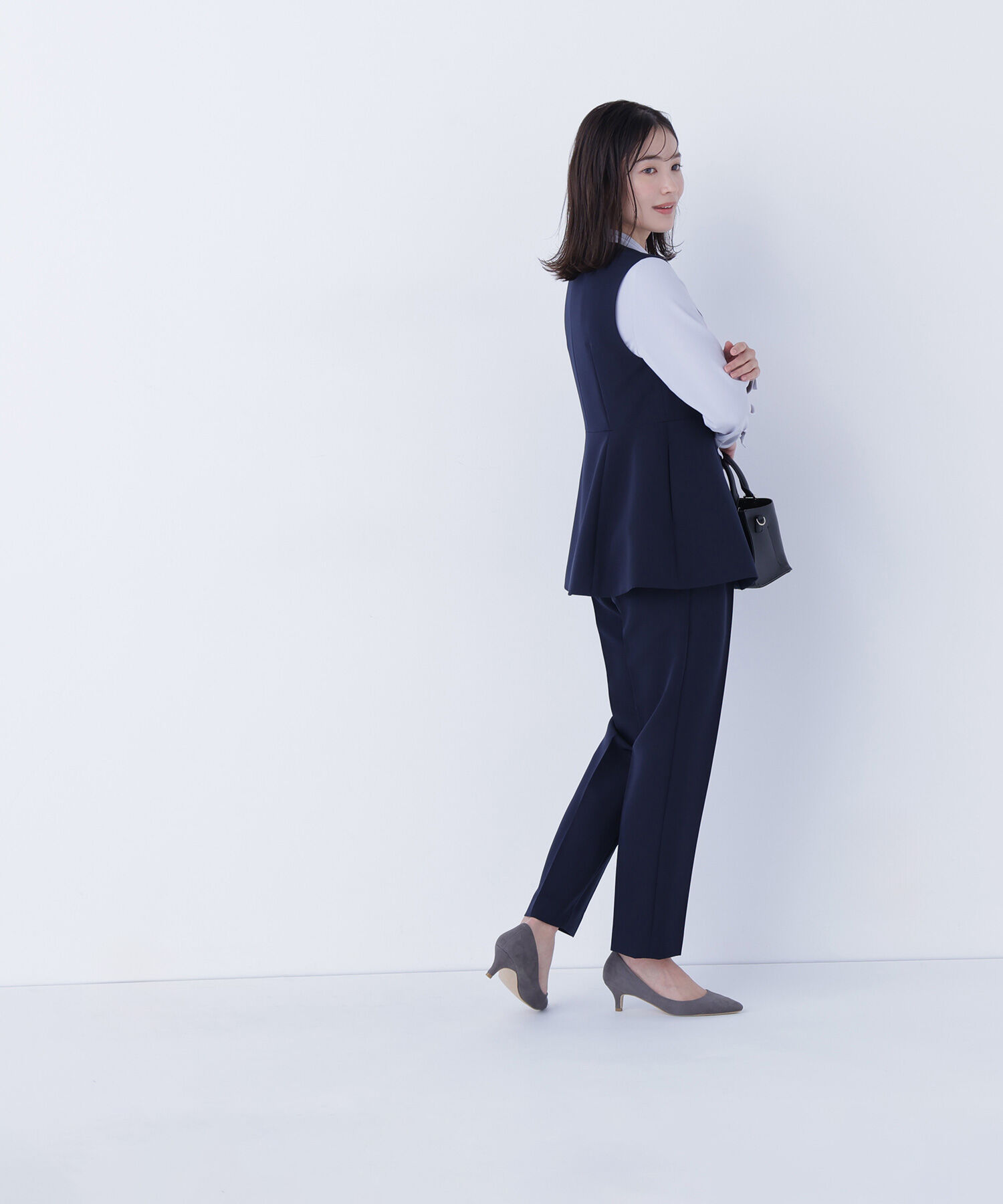  「フロントボタンペプラムジレ SETUP テーパードパンツ」|その他|