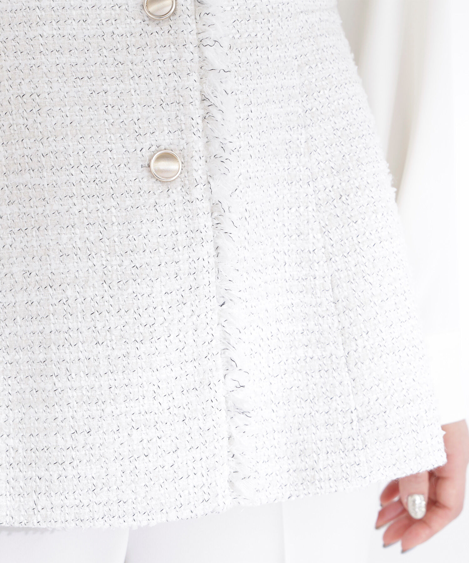  「ツイードシリーズ ペプラムジレ」|ブルゾン・スタジャン|