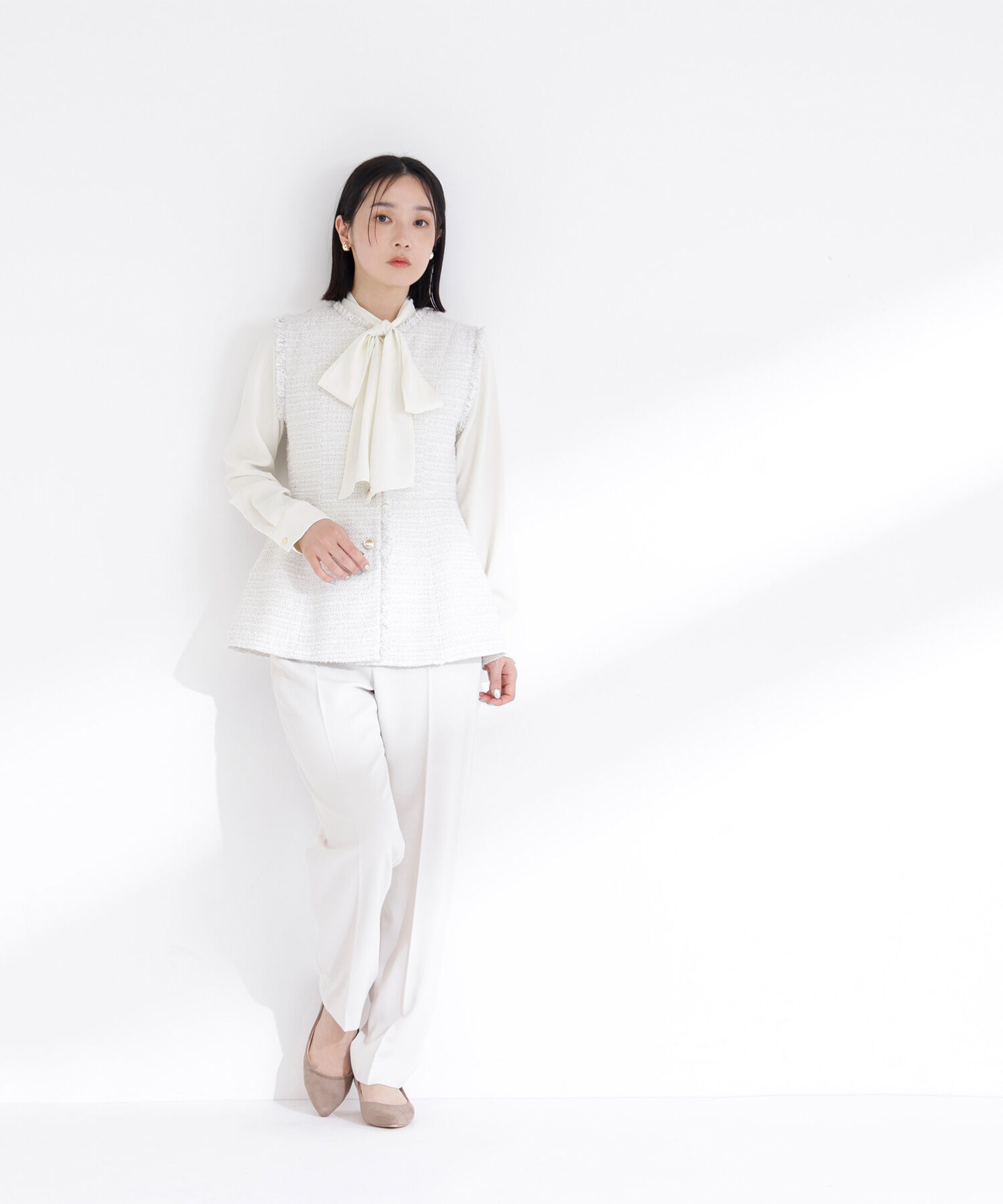  「ツイードシリーズ ペプラムジレ」|ブルゾン・スタジャン|