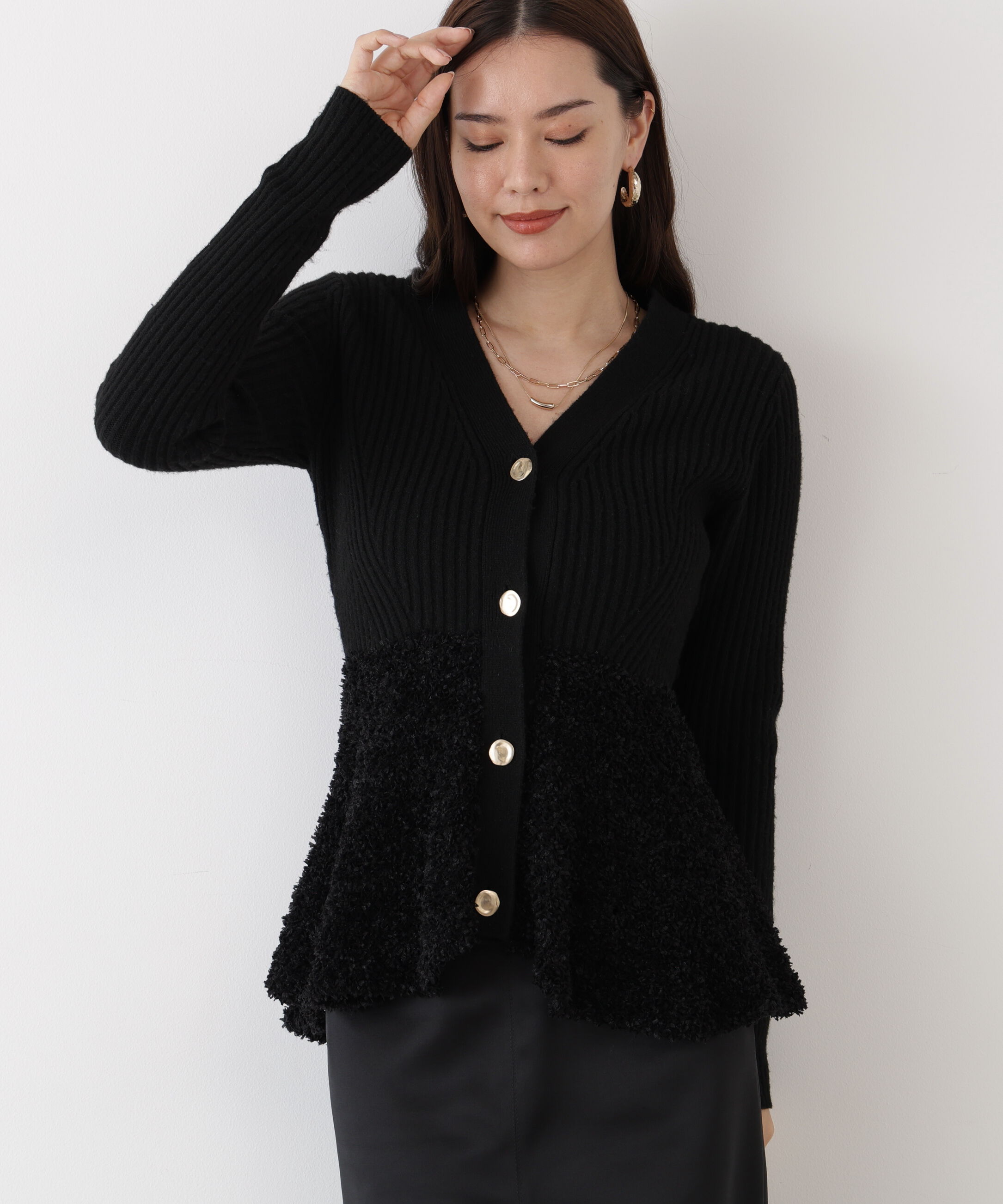  「◆ツイードコンビペプラムカーディガン」|その他|