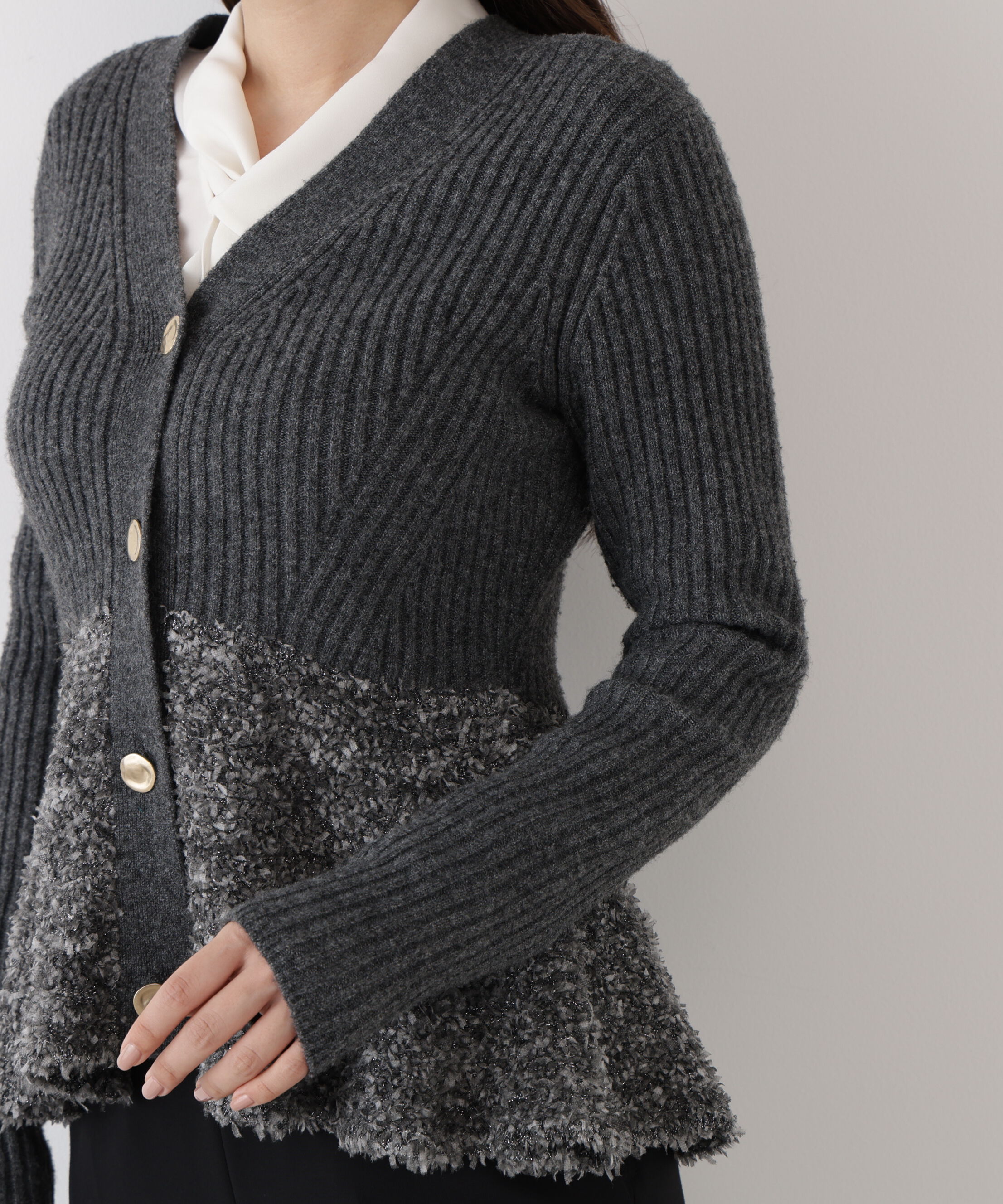  「◆ツイードコンビペプラムカーディガン」|その他|