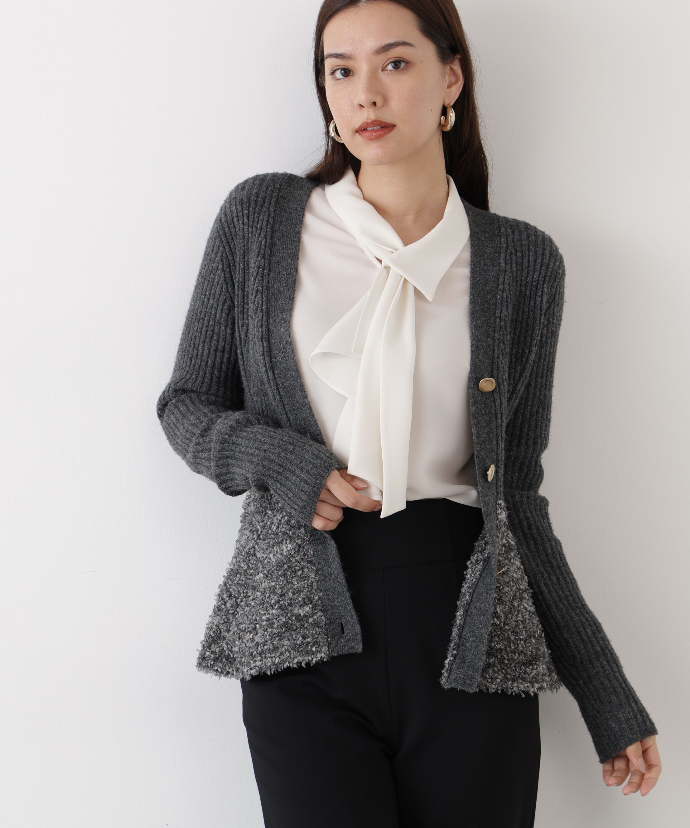  「◆ツイードコンビペプラムカーディガン」|その他|