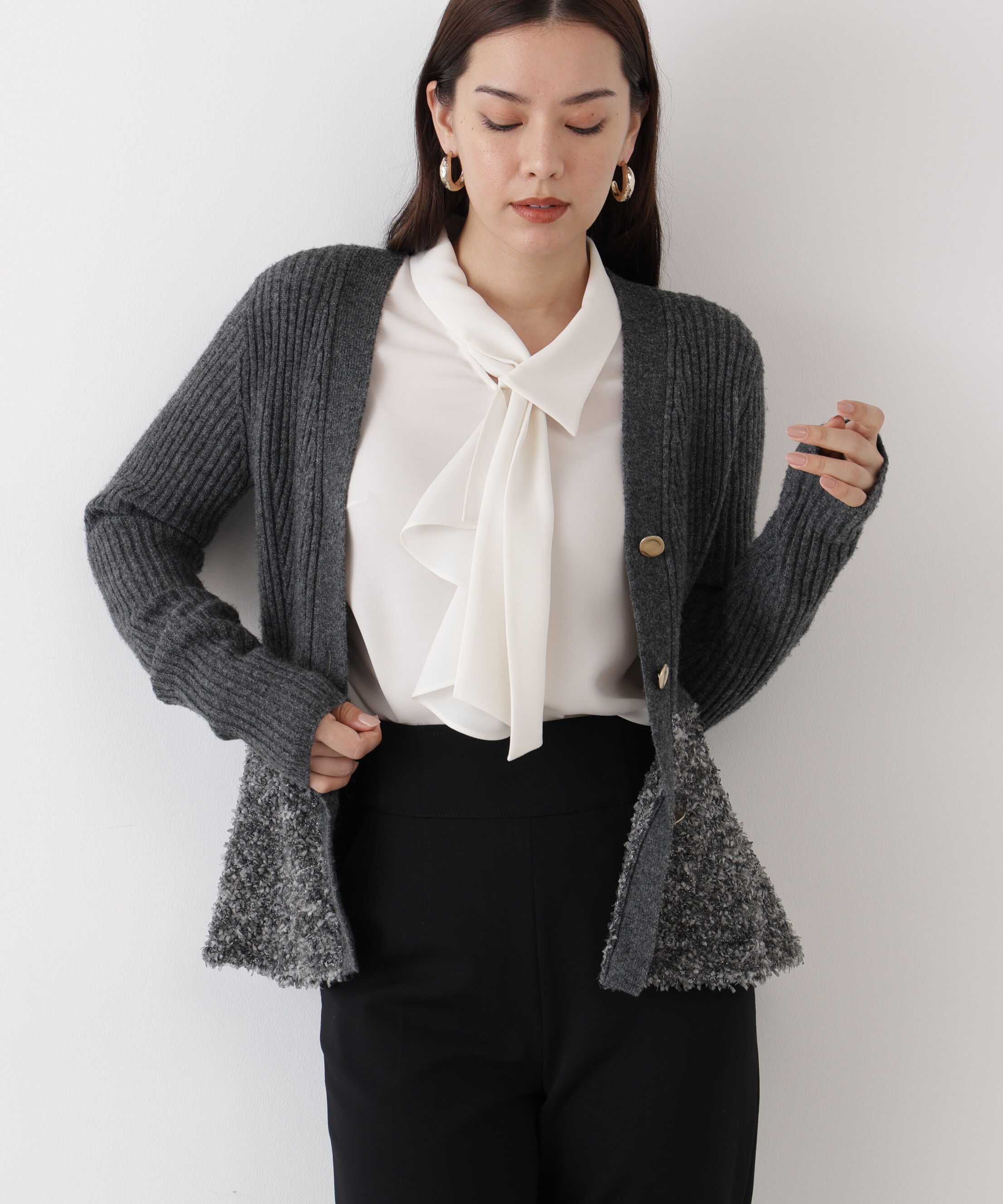  「◆ツイードコンビペプラムカーディガン」|その他|