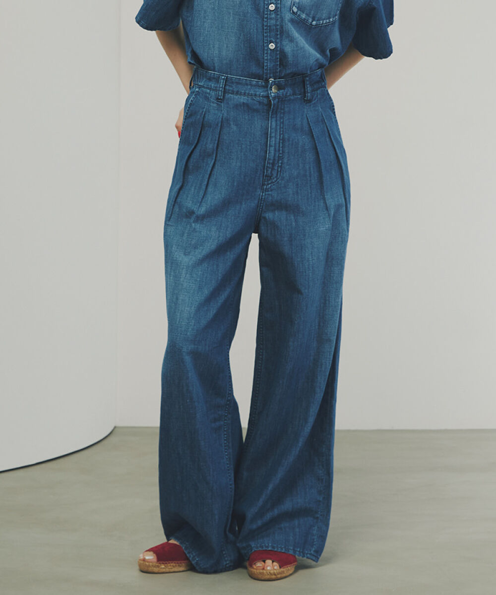  「◆タックワイドデニムパンツ」|その他|Mid Used