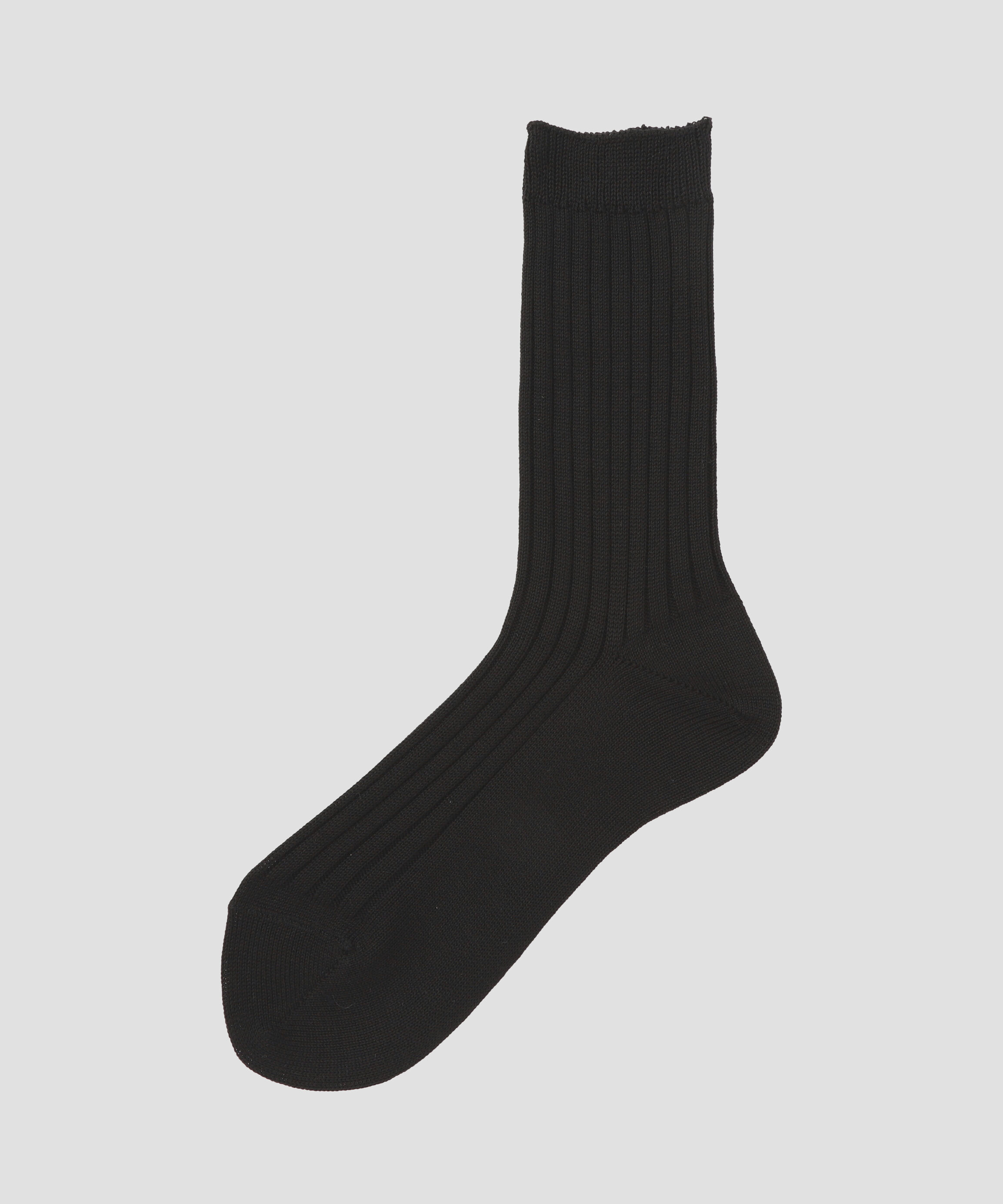  「SILK COTTON RIB SOCKS」|ソックス|BLACK