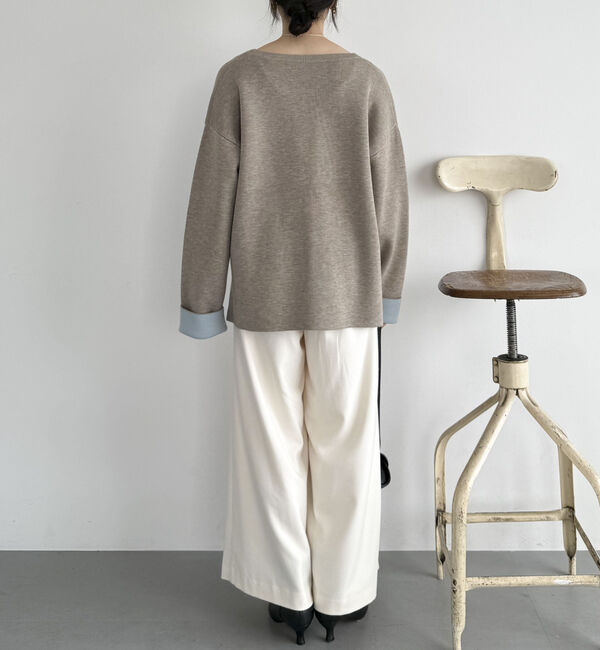 Doux archives「Ｖネック配色ニットプルオーバー」|ニット・セーター|