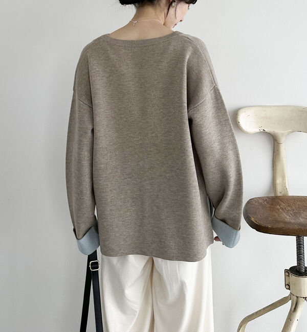 Doux archives「Ｖネック配色ニットプルオーバー」|ニット・セーター|