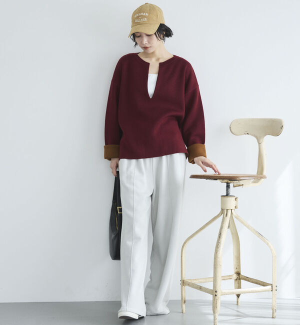 Doux archives「Ｖネック配色ニットプルオーバー」|ニット・セーター|
