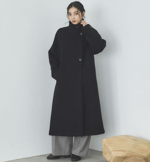 Doux archives「スタンドカラーコート」|ダッフルコート|BLACK