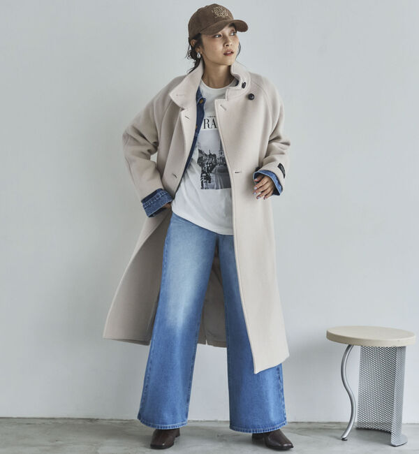 Doux archives「スタンドカラーコート」|ダッフルコート|IVORY