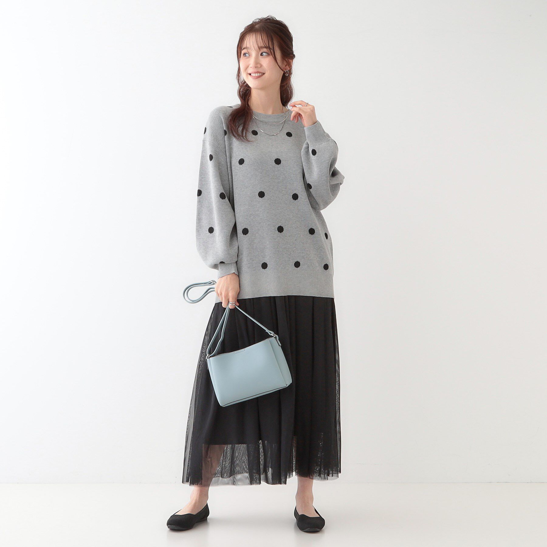 SHOO･LA･RUE「【S-LL】ドット柄が目を惹く ゆったりニット」|ニット・セーター|