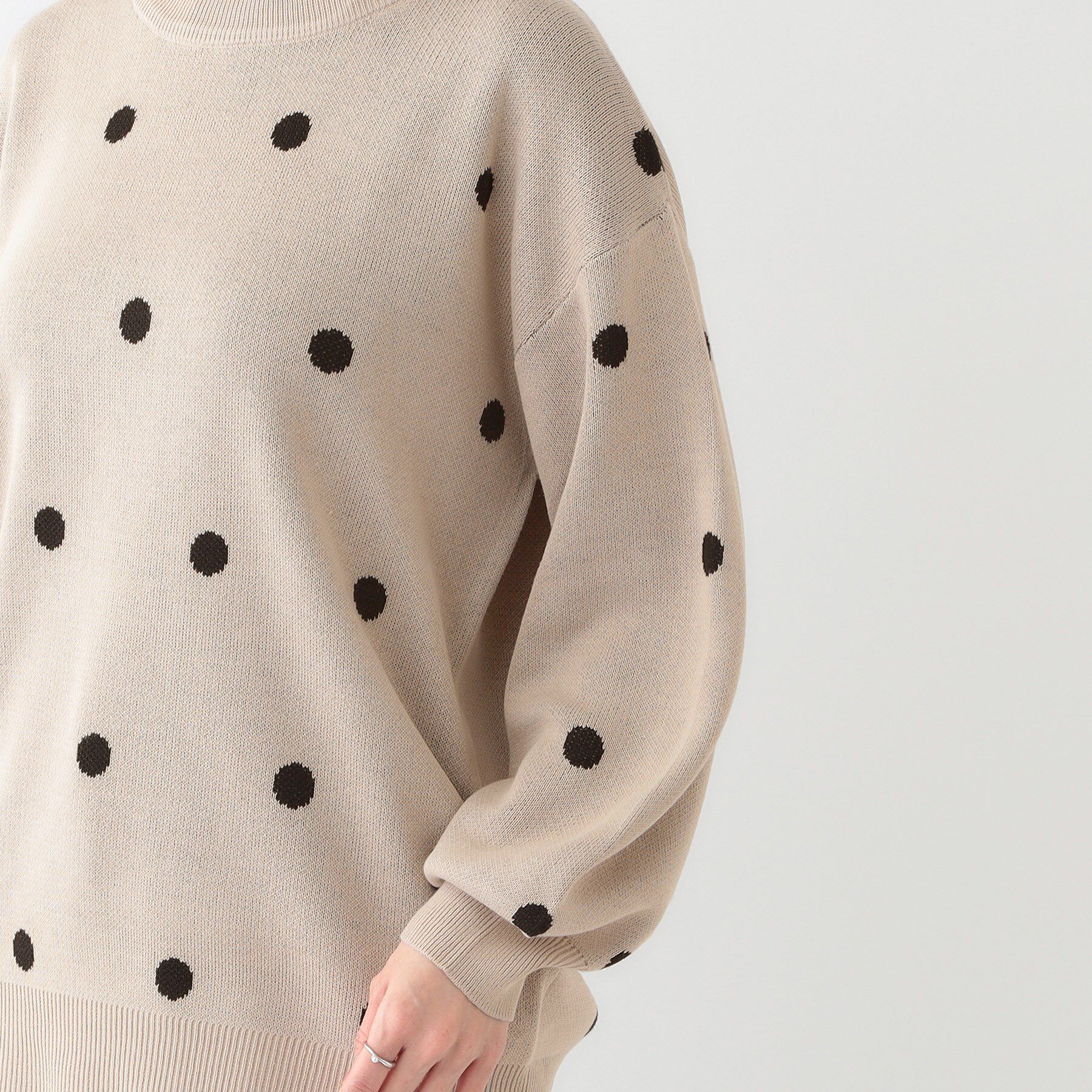 SHOO･LA･RUE「【S-LL】ドット柄が目を惹く ゆったりニット」|ニット・セーター|