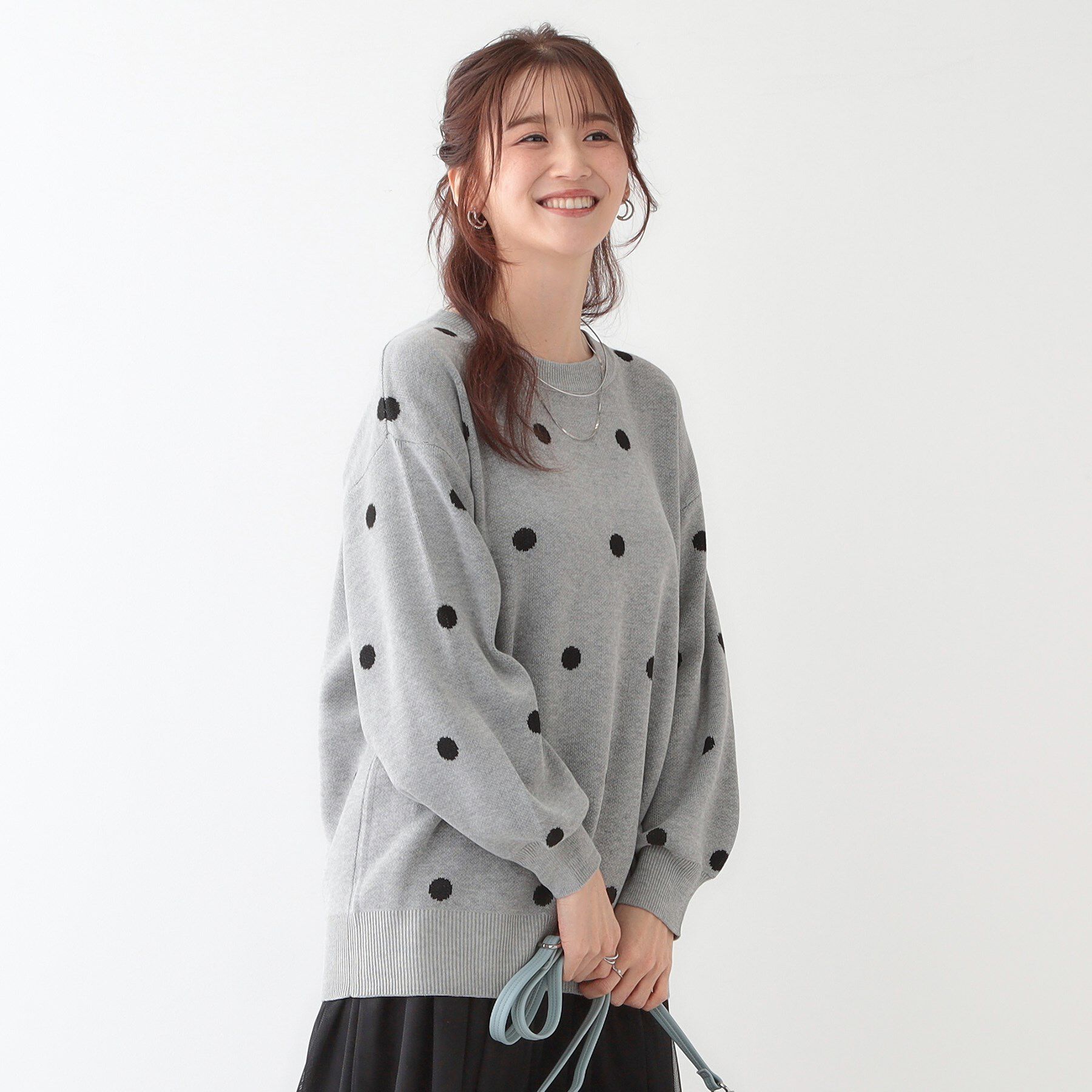 SHOO･LA･RUE「【S-LL】ドット柄が目を惹く ゆったりニット」|ニット・セーター|